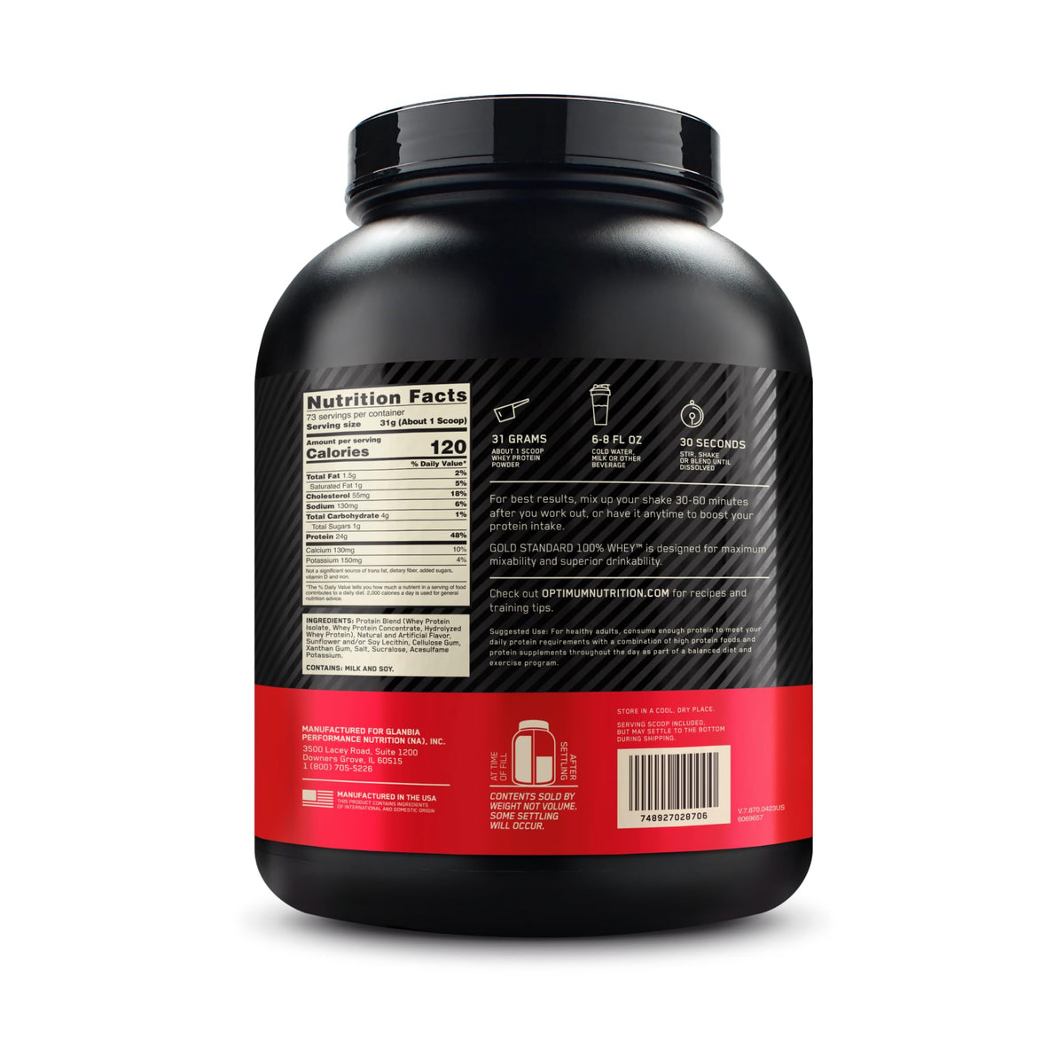 Optimum Nutrition Gold Standard 100% Whey Muscle Building and Recovery Protein Powder With Naturally Occurring Glutamine and BCAA Amino Acids, Double Rich Chocolate Flavour, Pack of 24, 24 x 31g