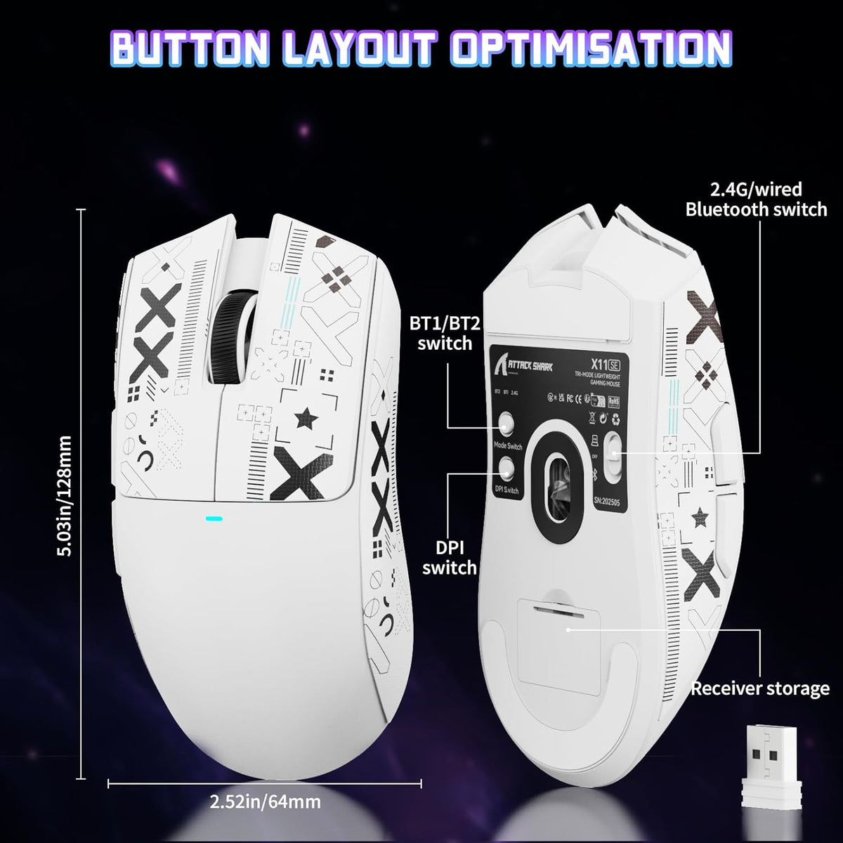 ATTACK SHARK X11 SE Wireless Gaming Mouse for PC/Xbox/PS/Mac