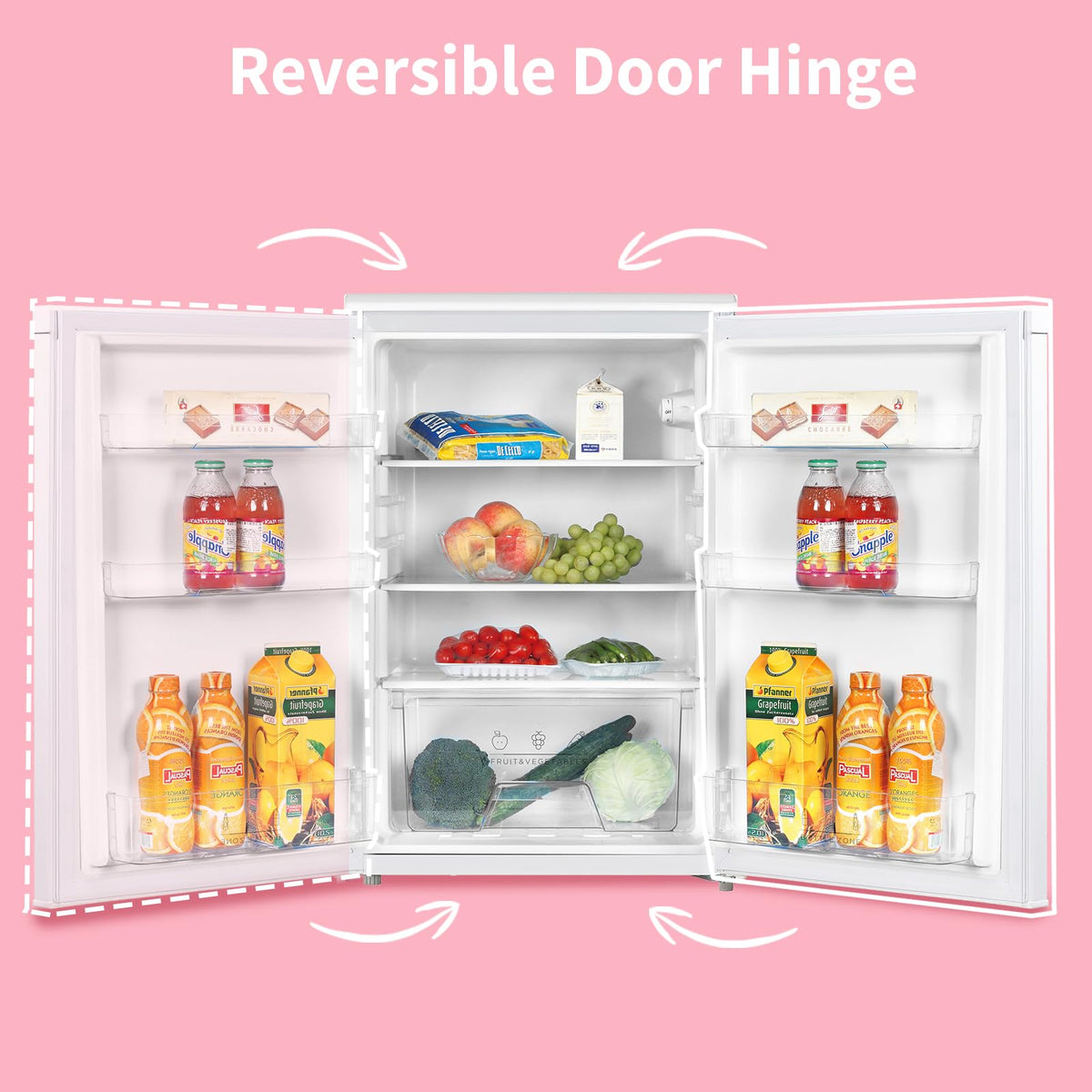 COMFEE' 80L Under Counter Fridge with 4-Star Ice Box, RCD80WH3UK(E)