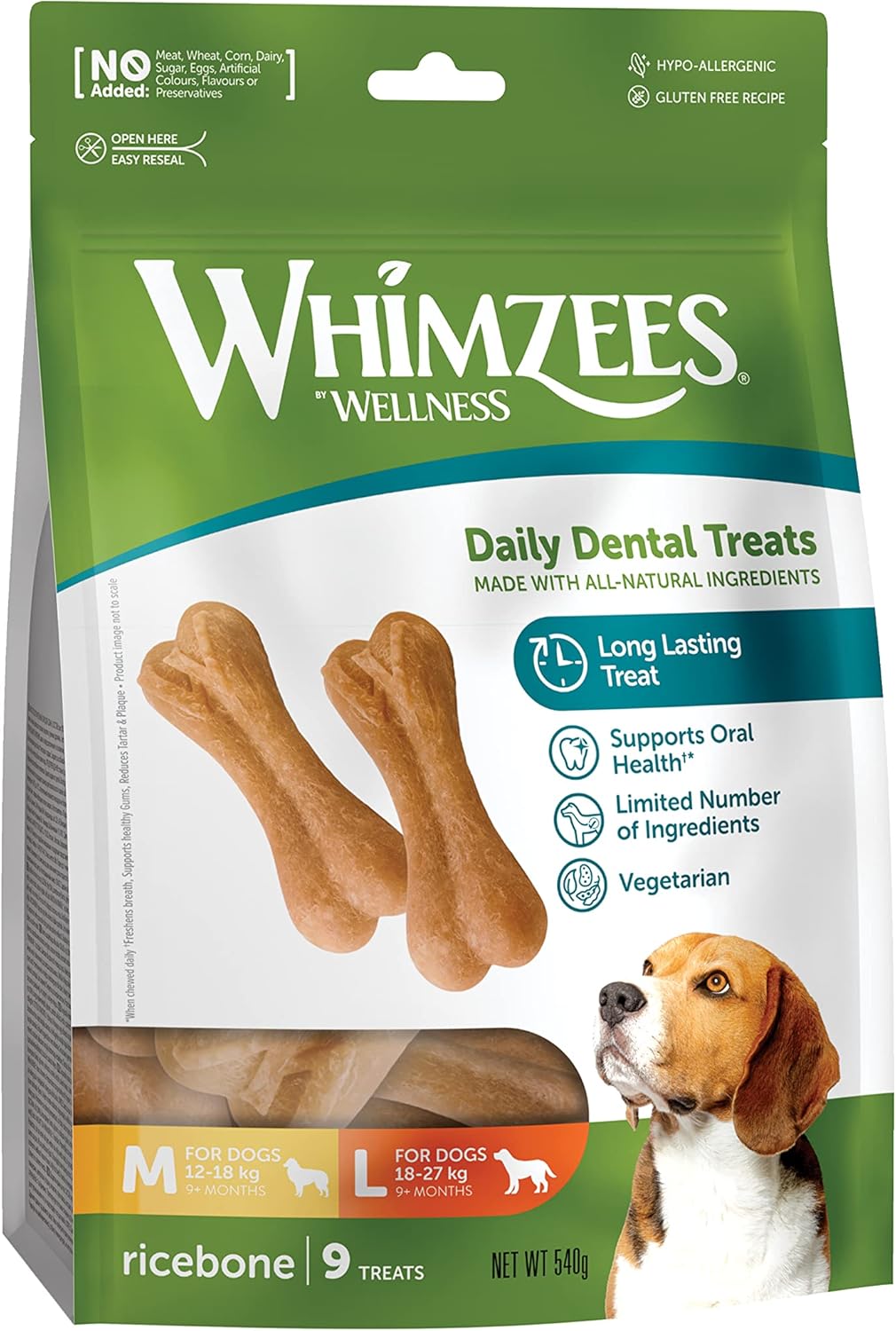 WHIMZEES Rice Bone M/L, 9 Pieces – Size M/L