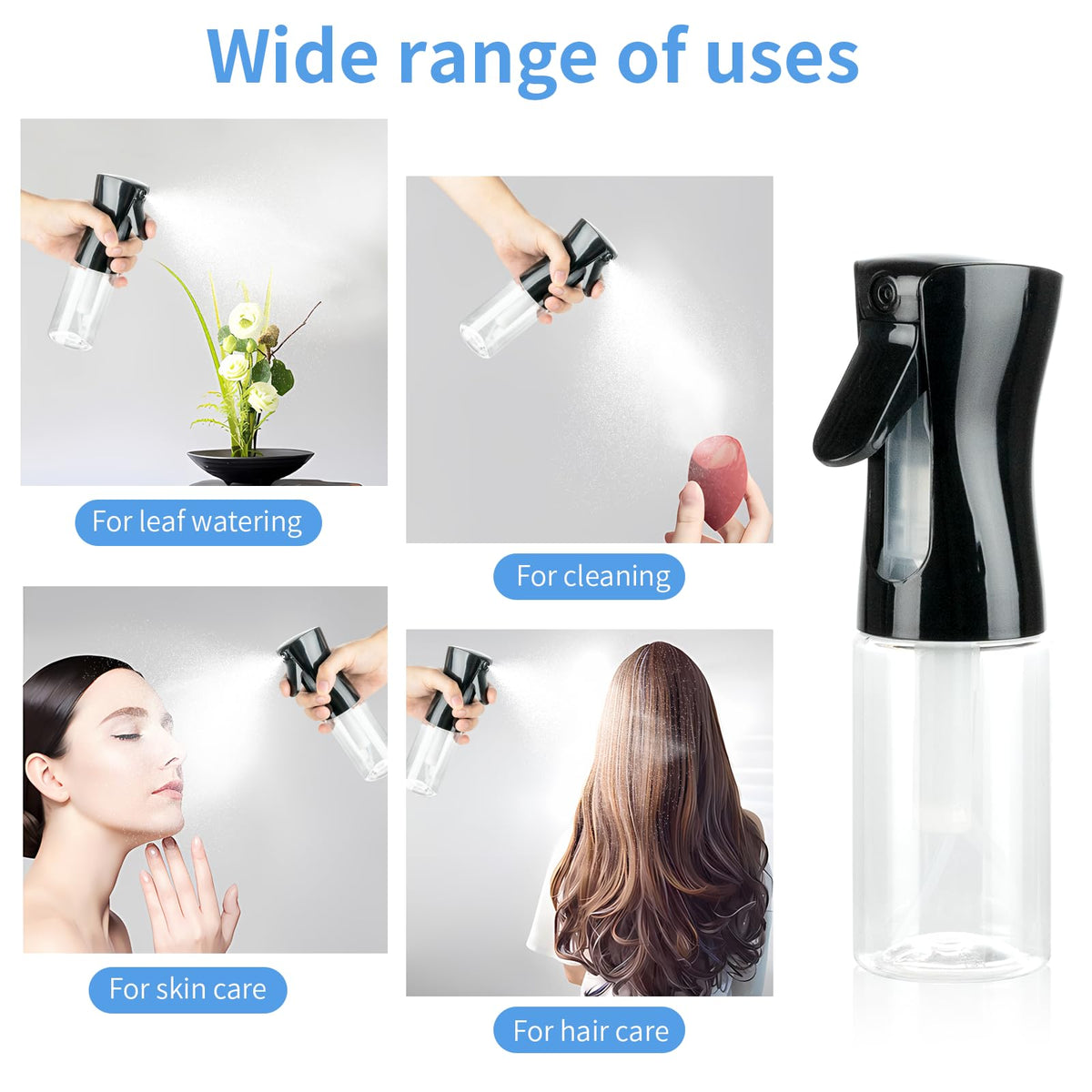 Spray Bottles Continuous Ultra Fine Mist Empty Water Bottles Hairdresser Spray Bottles Salon Hairdresser Hair Tool Water Sprayer (200ML, Mint Green)