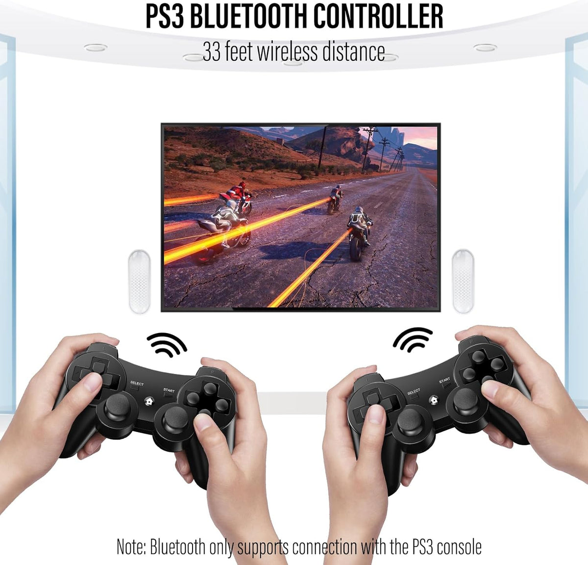 Controller for PS-3, Pack of 2 Wireless Controller