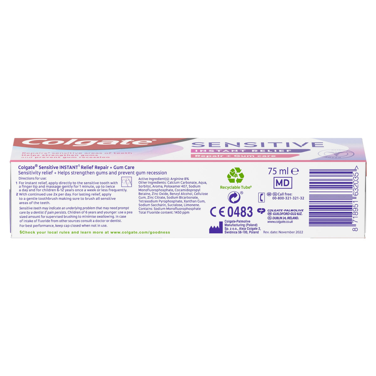 Colgate Sensitive + Gum Toothpaste, 75ml