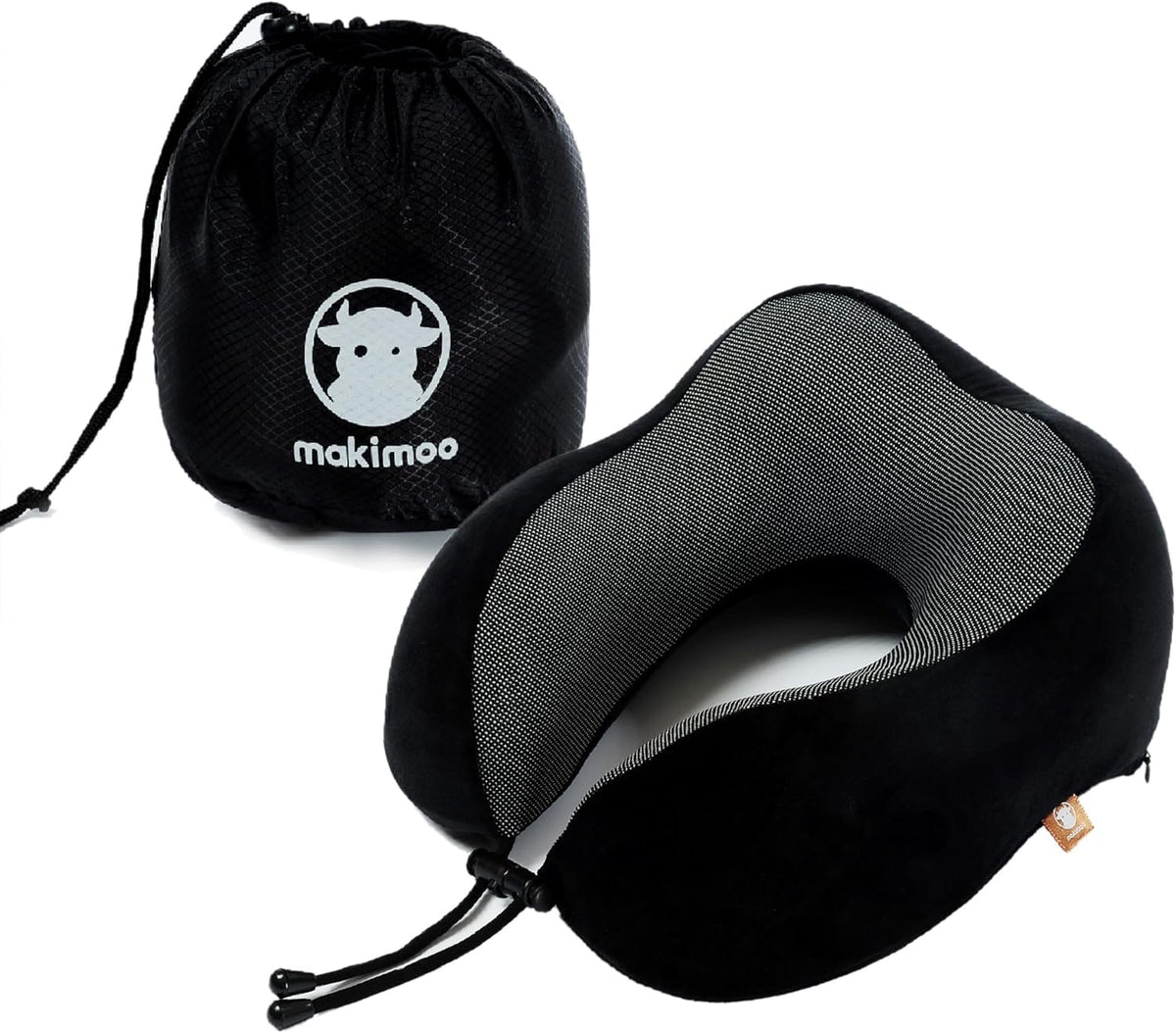 Memory Foam Travel Pillow, Neck Pillow with 360-Degree Head Support, Comfortable and Lightweight, Ideal for Sleeping on Airplane, Car, Train, Bus and Home Use, Comes with Storage Bag (Grey)