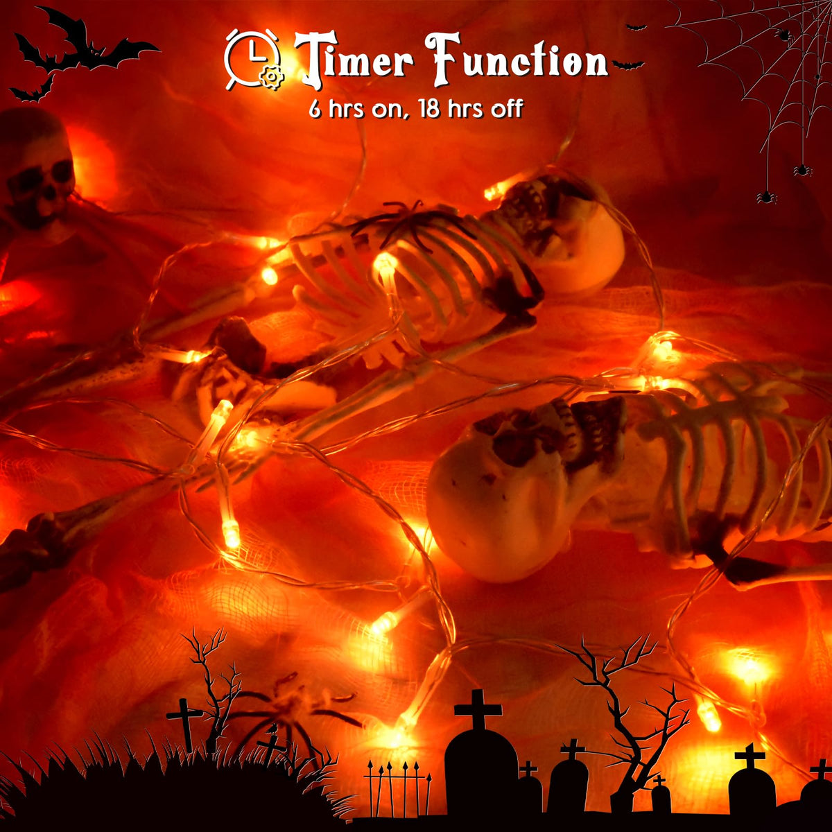 cshare Battery Fairy Lights, 2M 20 LED Fairy Lights Battery Operated with Timer, IP65 Waterproof String Lights for Jar Garden Camping Christmas Indoor Outdoor Decorations, Warm White