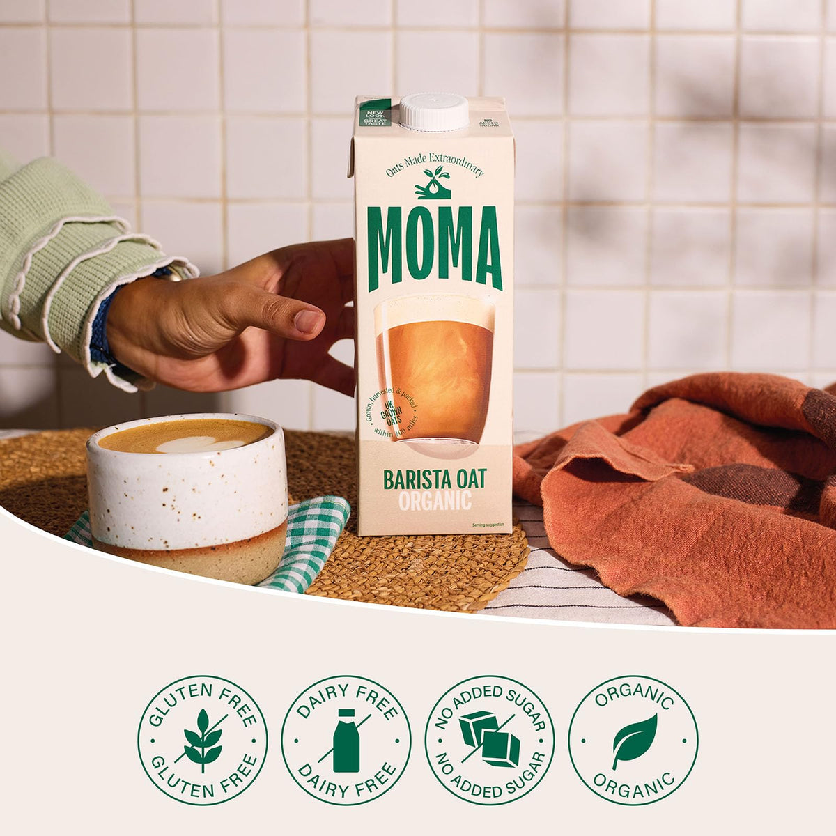 MOMA Pistachio Oat Drink • 1L • No Added Sugar • Vegan, Nut Free & GF