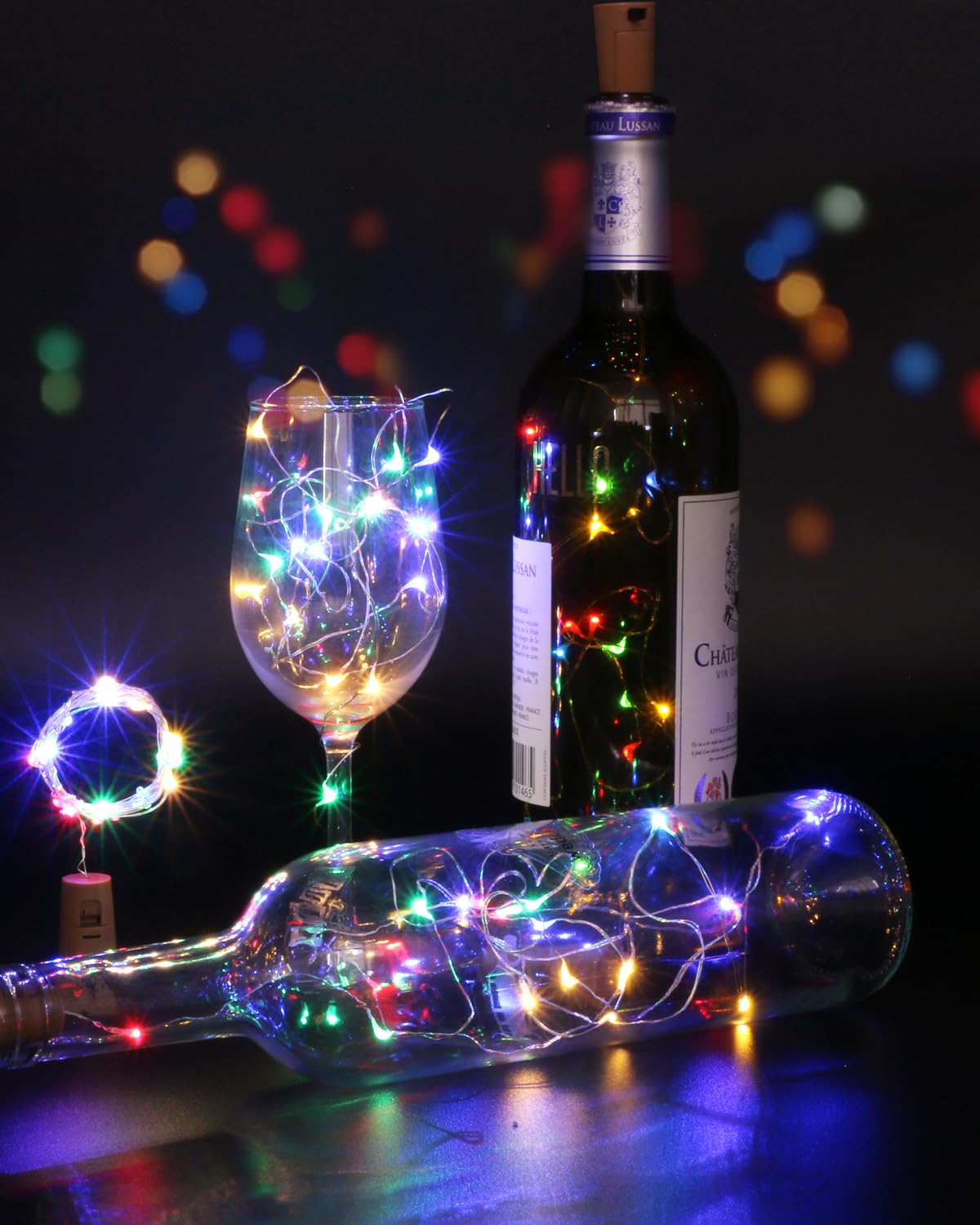 Kolpop 6 Pack Bottle Lights Battery Operated, Warm White Bottles Top Light