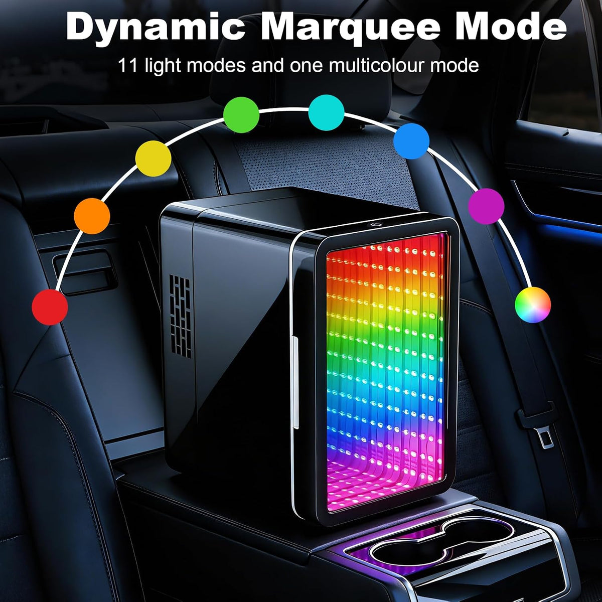 4 Liter/6 Cans Mini Fridge, Mini Compact Refrigerator with Gaming Light