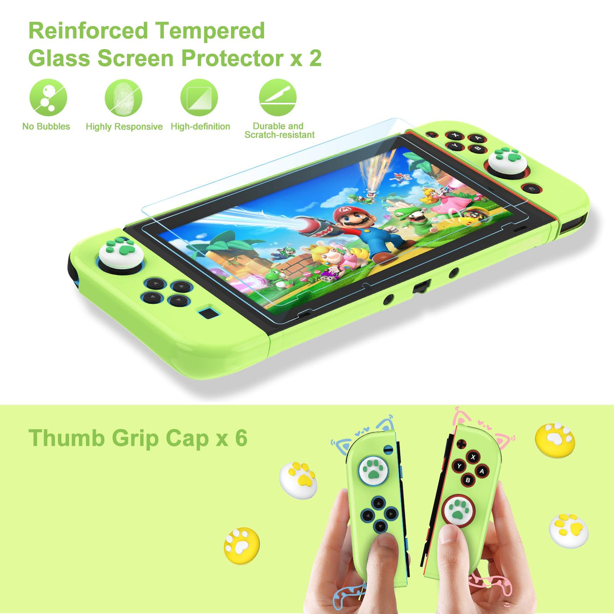 Younik Switch Accessories Bundle, 17 in 1 Switch Accessories Kit for Girls Include Switch Carrying Case with 9 Game Card Slots, Adjustable Stand, Protective Case for Switch Console & J-Con (Blue)
