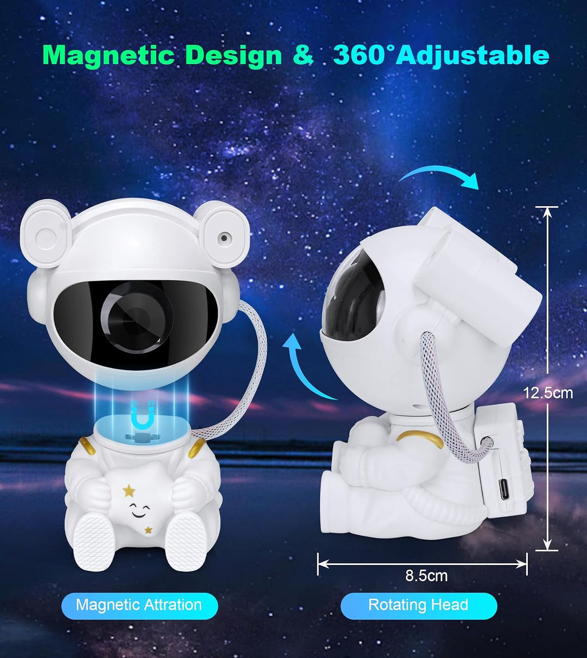 Astronaut Galaxy Projector, Spaceman Light Projector with Timer&Remote