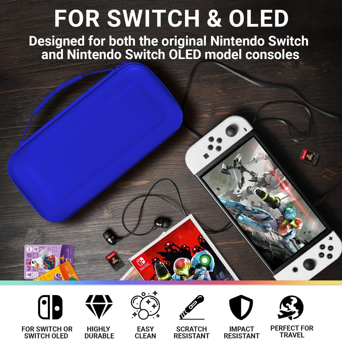 Orzly Carry Case for Nintendo Switch Lite Protective Hard Shell Portable Travel Carry Case with Storage for Accessories & Game Cartridges (Red & White)
