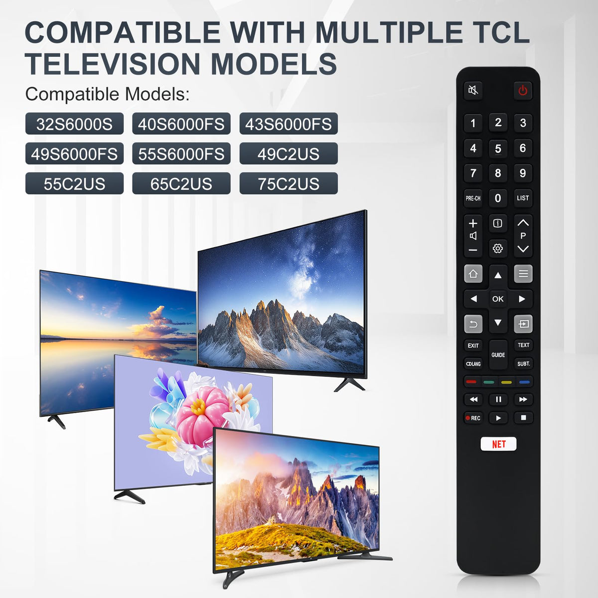 Hisense TV Remote Control, Universal Remote Control Replacement for Hisense VIDAA 4K UHD Smart TV with 12 Shortcut Buttons, No Setup Required