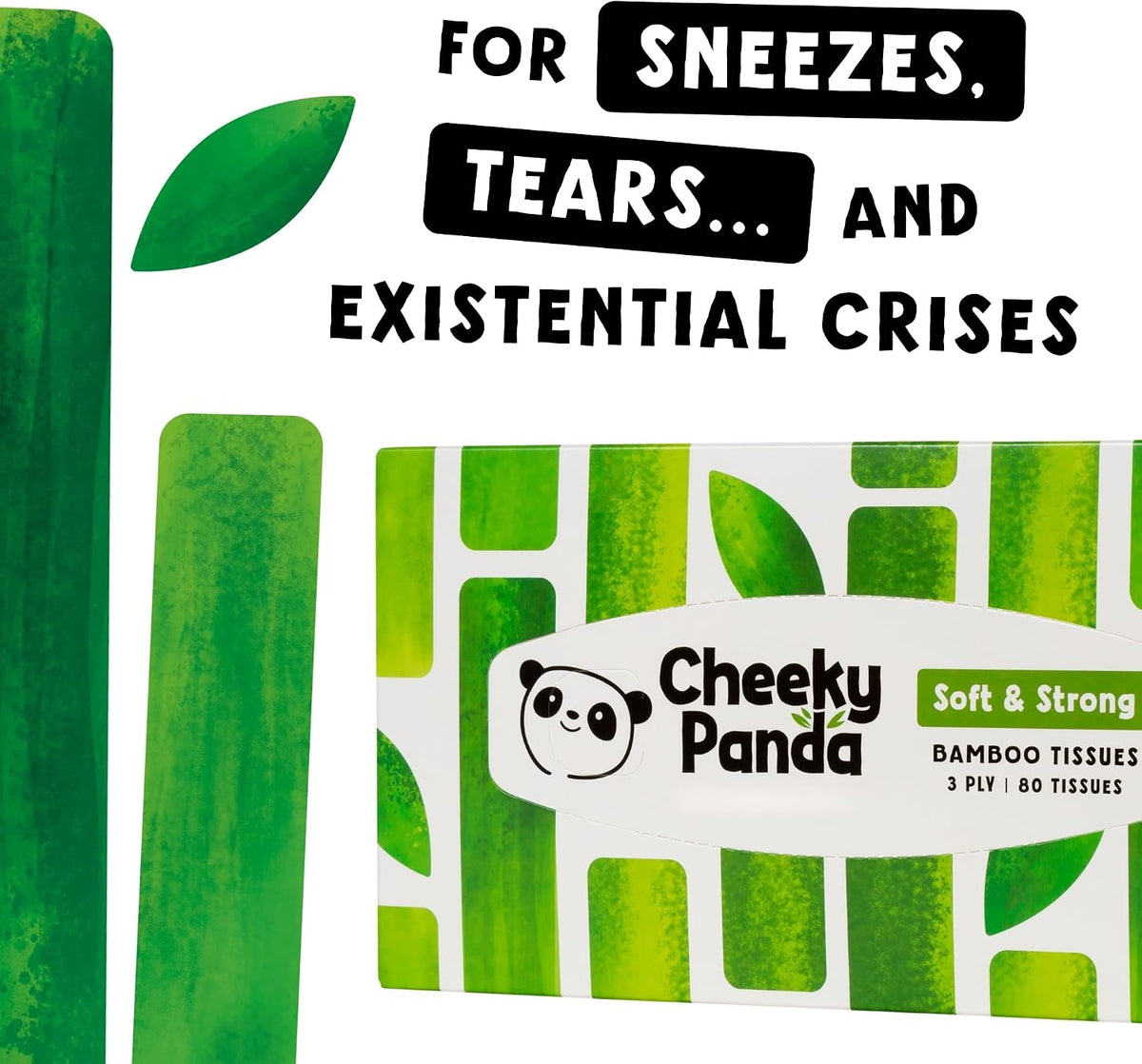The Cheeky Panda Bamboo Facial Tissues | Sustainable and Silky Soft | Plastic Free