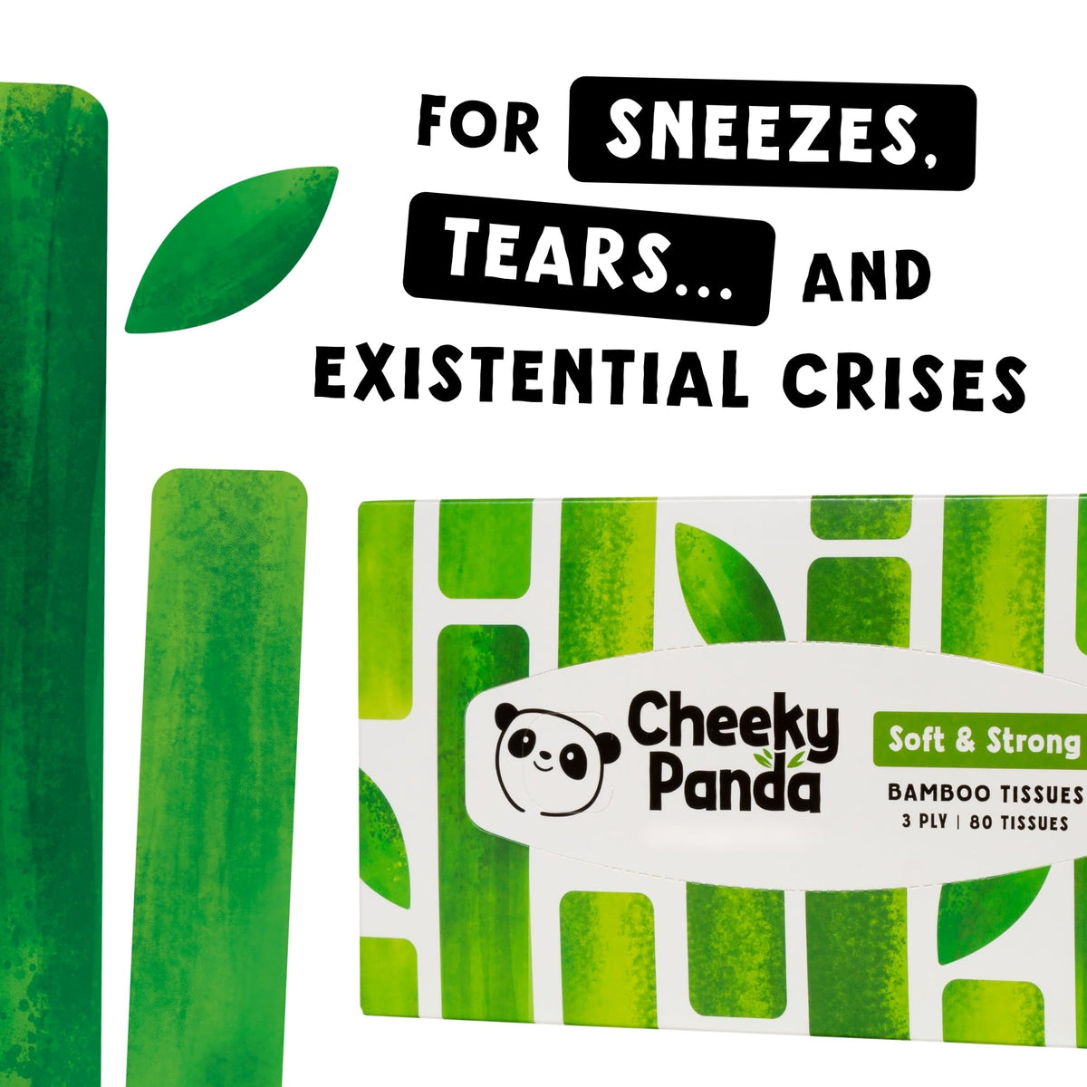 The Cheeky Panda Bamboo Facial Tissues | Sustainable and Silky Soft | Plastic Free