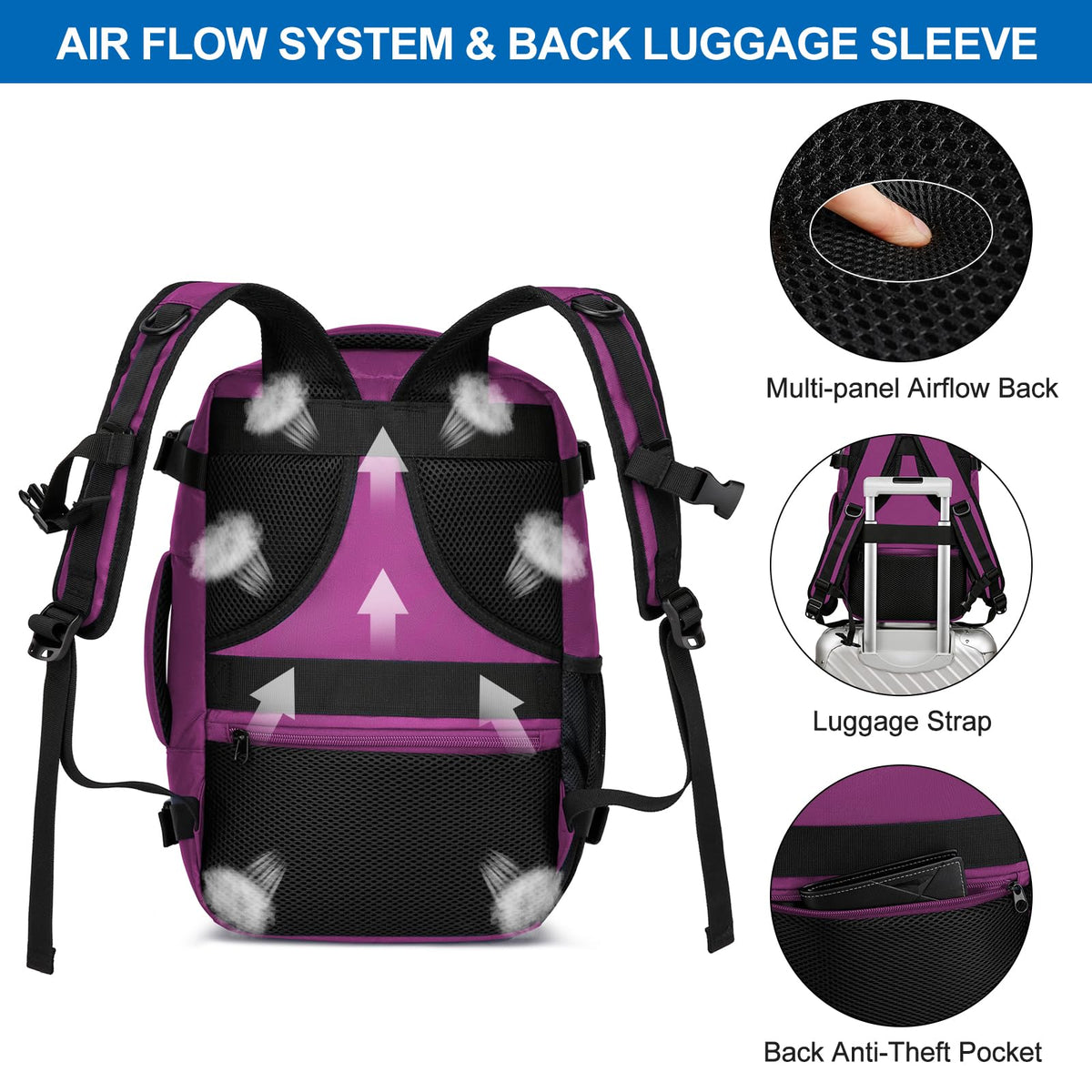 Ryanair Cabin Bags 40x30x20 Underseat 24L Small Travel Backpack Cabin Size