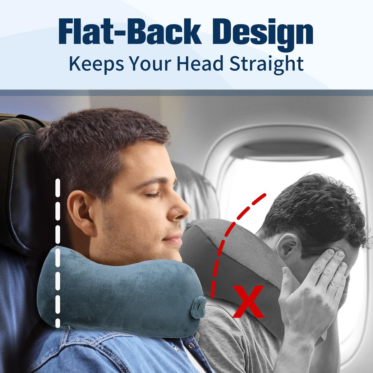 Cirorld Travel Pillow for Airplane, Neck Pillow for Travel, Memory Foam Travel Neck Pillow for Adults, Adjustable & Compact Flight Pillow, Ergonomic Neck Cushion, With Ear Plugs, Eye Mask, Carry Bag