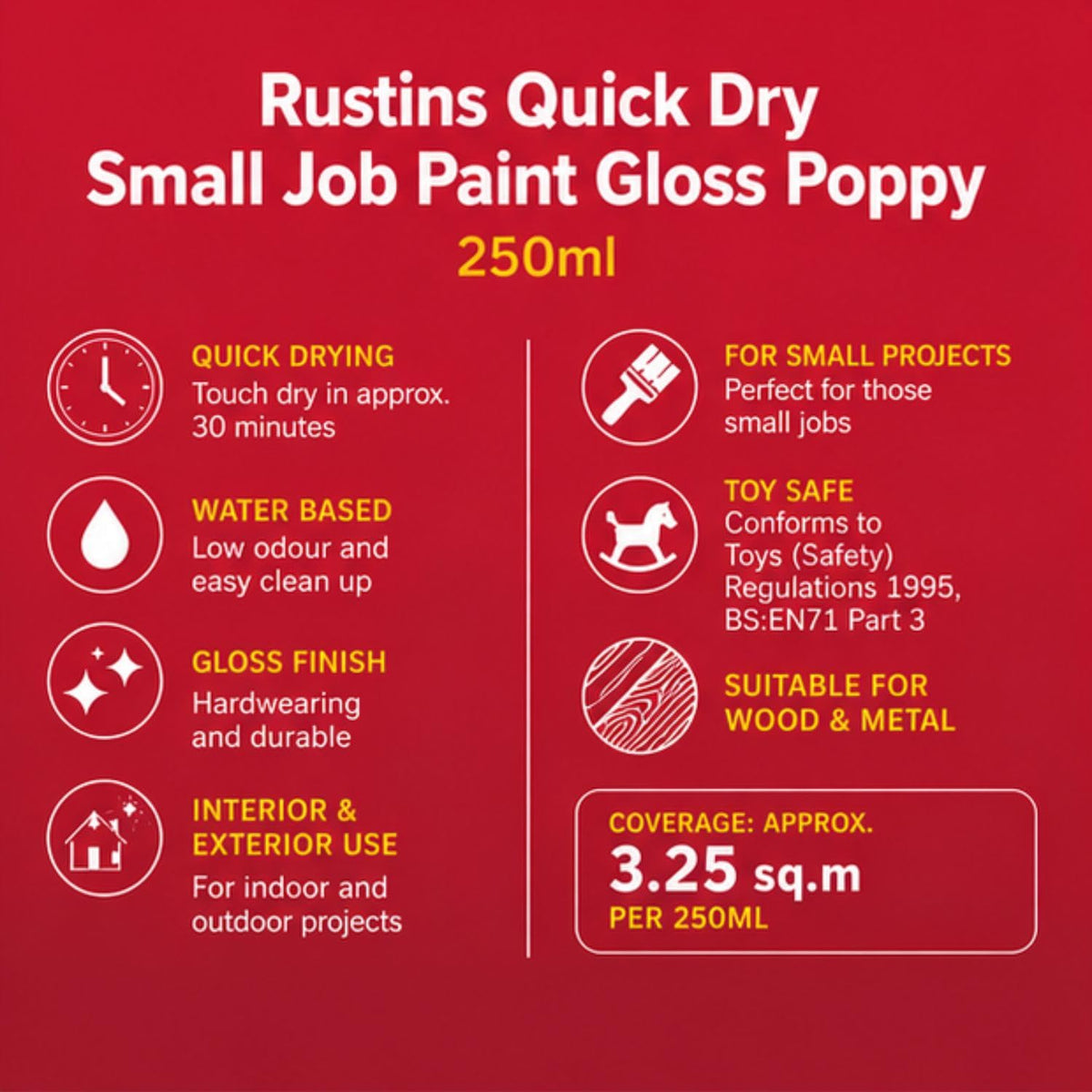 RUSTINS Small Job Satin Paint Chocolate 250ml