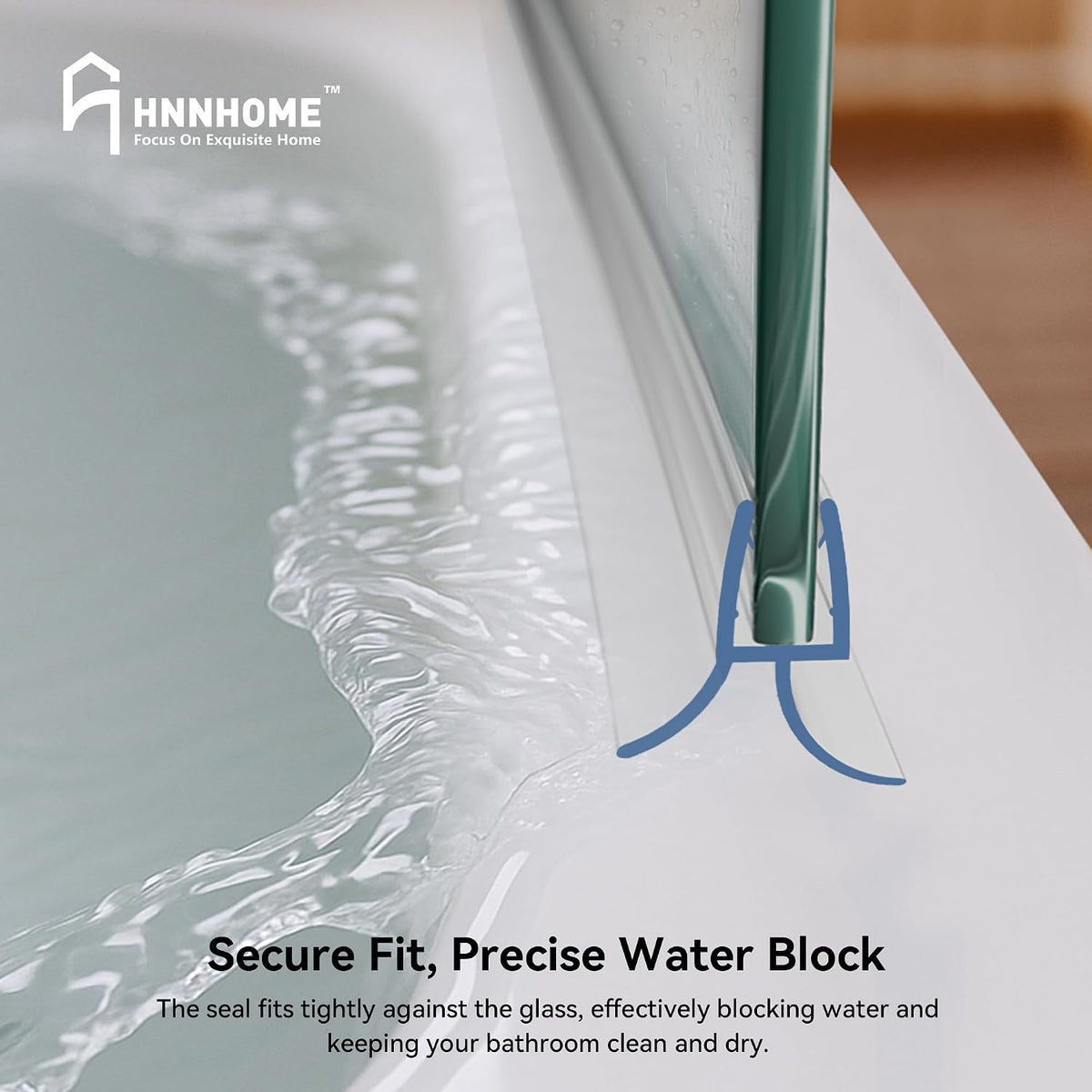 HNNHOME Clear Bath Shower Screen Door Seal Strip for 4-6mm Glass Up to 18mm Gap (Straight)