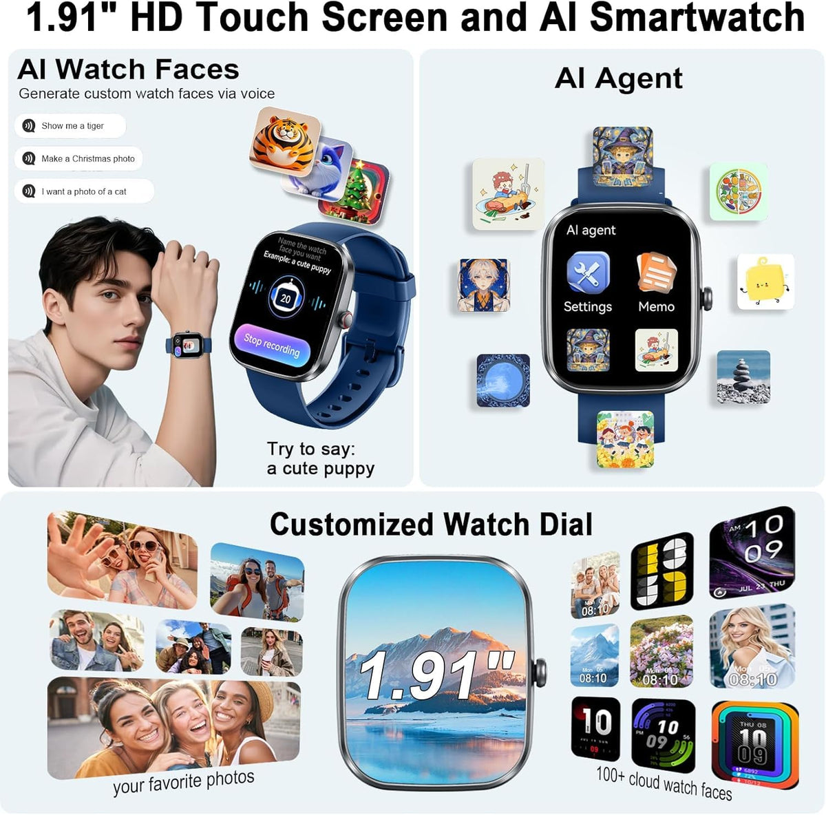 Motast Smart Watch, Fitness Tracker 1.69'' HD for Men Women, Step Counter