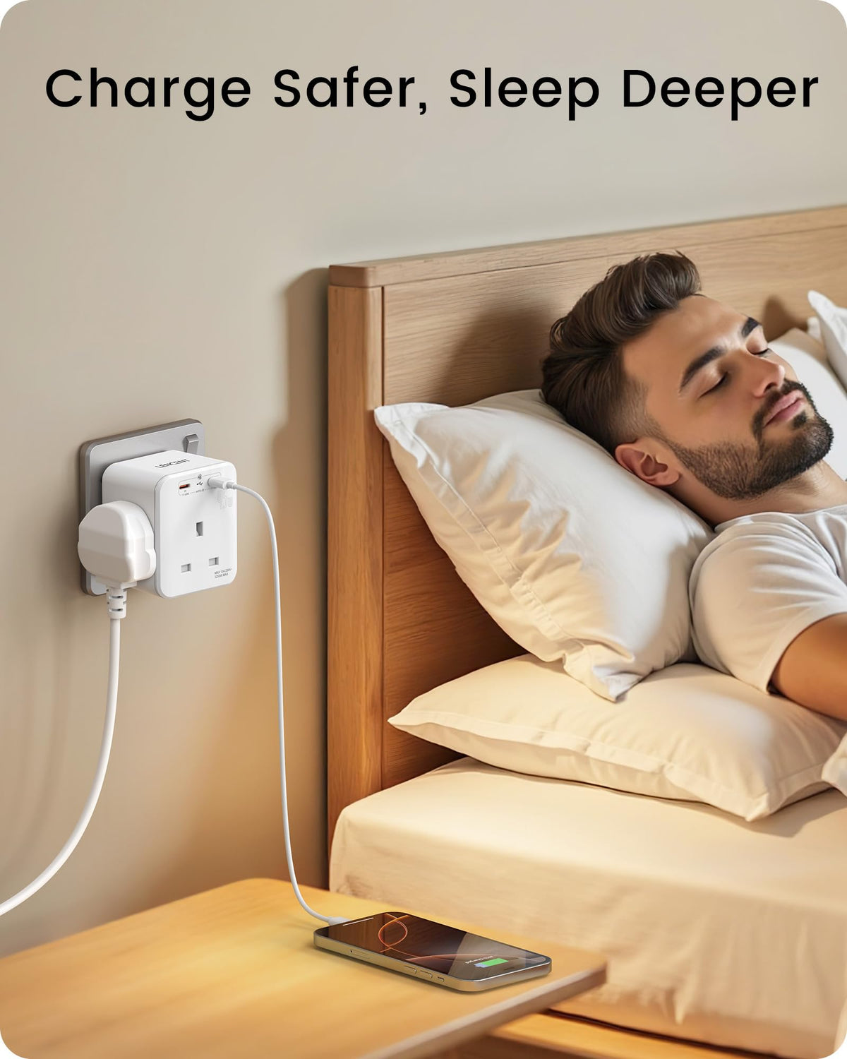 LENCENT Multi Plug Extension with 2 USB, 3 Way 3 Plugs Socket Adapter