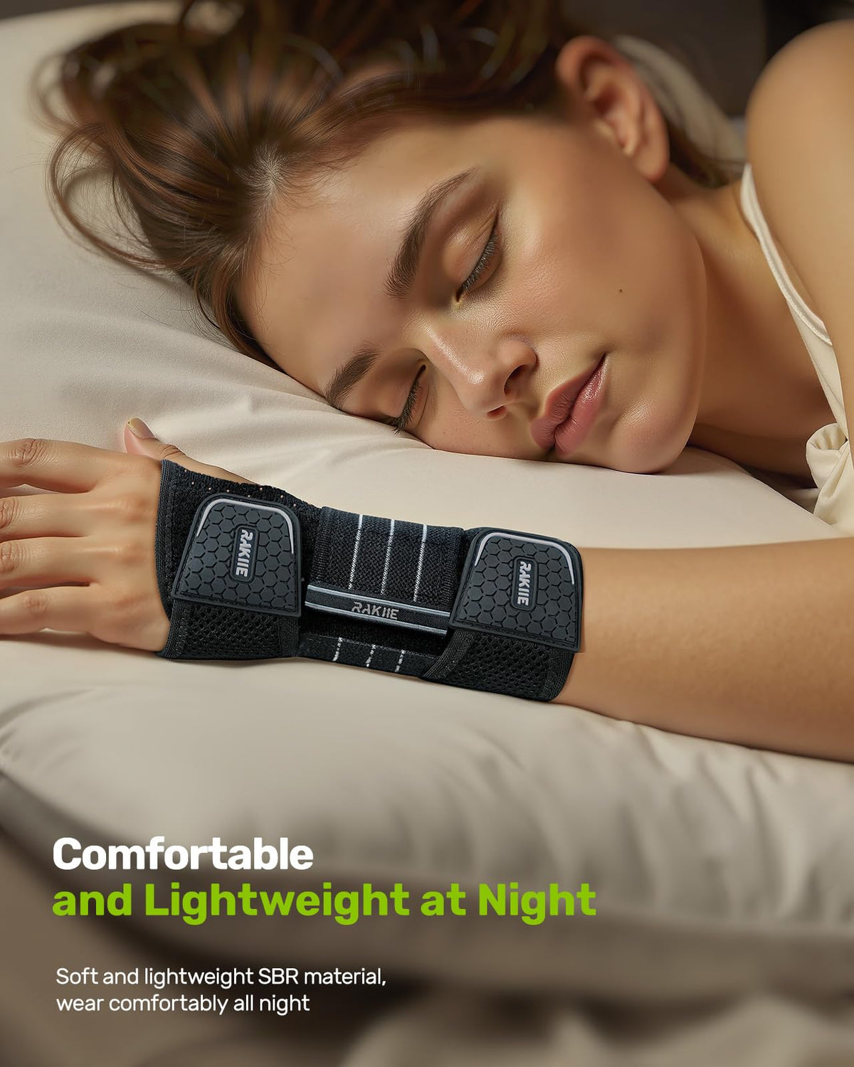 Rakiie Breathable Wrist Support Brace with 3 Metal Splints