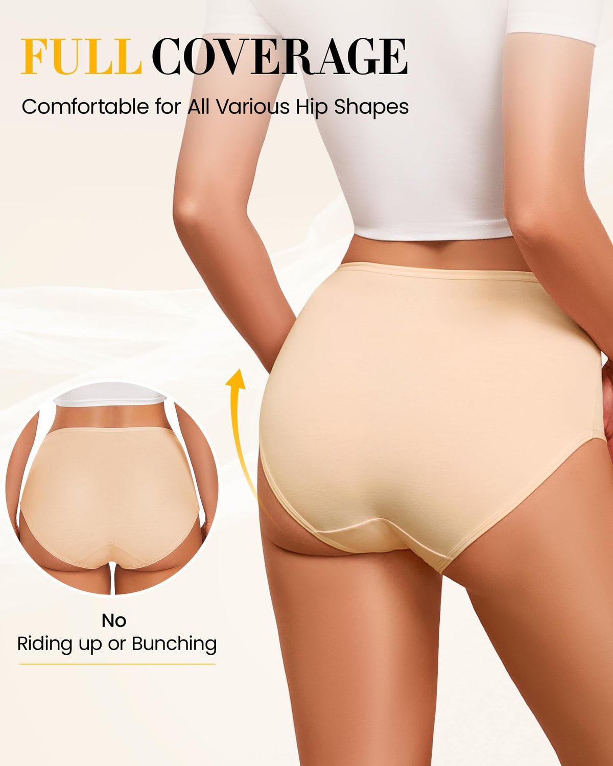 SIMIYA Cotton Underwear Women, High Waisted Knickers for Women Multipack