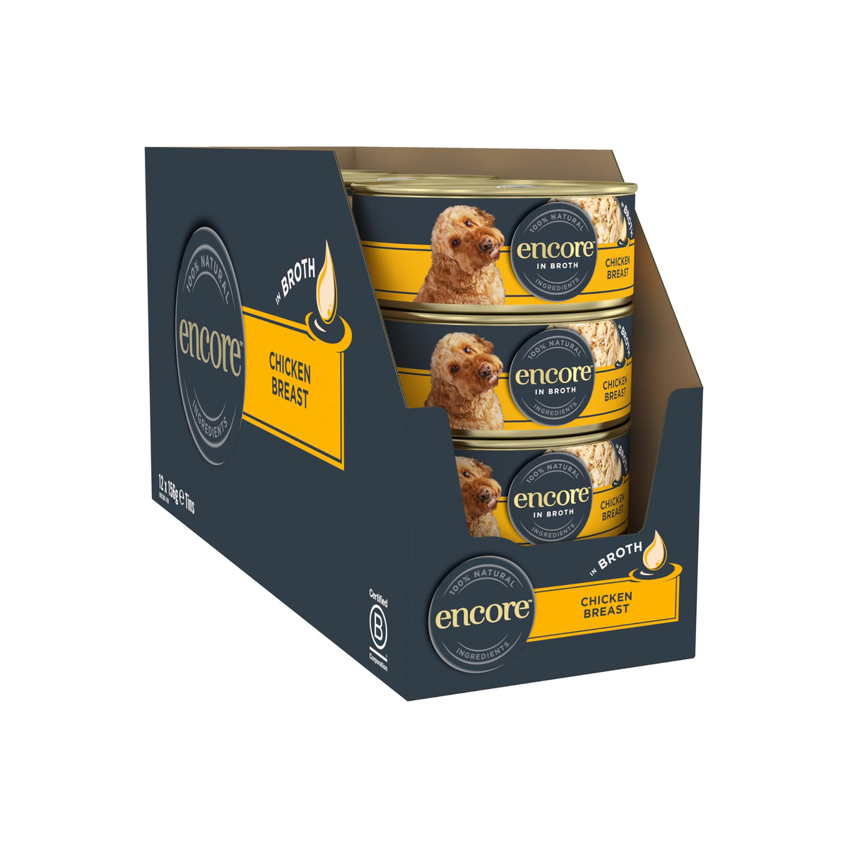 Encore 100% Natural Wet Dog Food, Chicken with Fish Selection in Broth 100g Pouch (Pack of 15x100g)