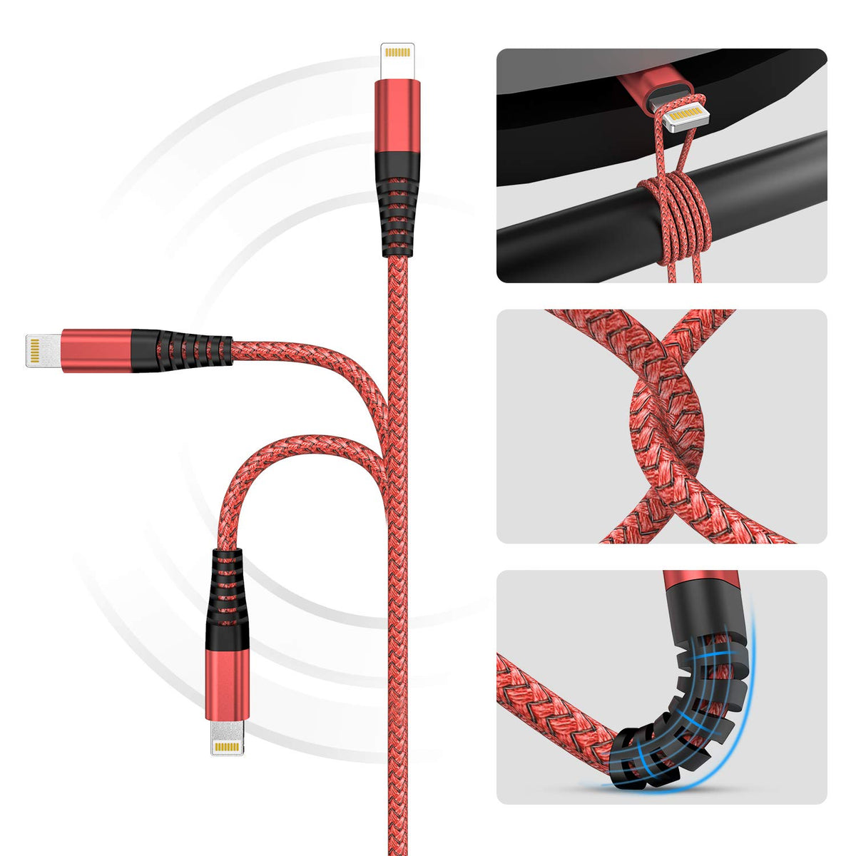 iPhone Charger,3Pack 6FT/1.8M MFi Certified Lightning Cable Fast Charging