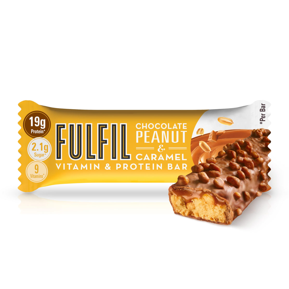 FULFIL Vitamin and Protein Bars, Chocolate Salted Caramel Flavour, 15 x 55g