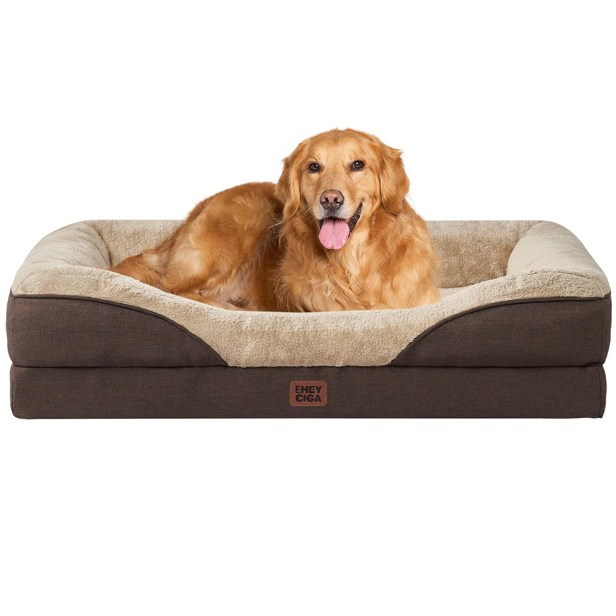 EHEYCIGA Memory Foam Orthopedic Dog Beds Large, 91x68x17cm, Dark Grey