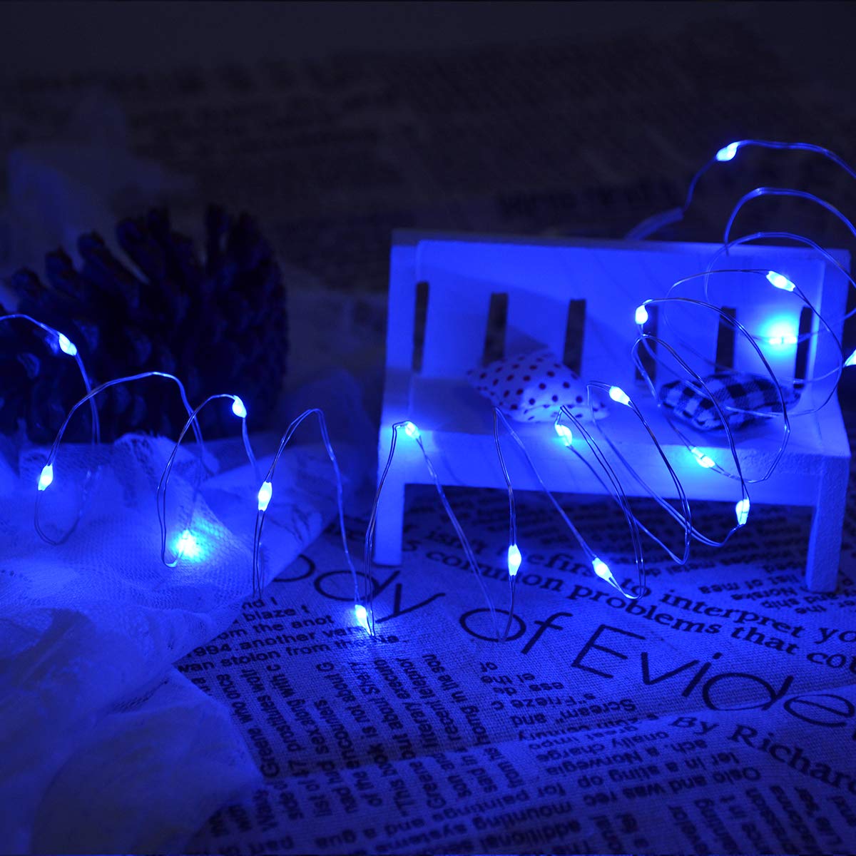 Dalugo Orange Fairy Lights, 3M/10ft Amber Fairy Lights, 30 LED Halloween Battery Lights for Autumn Halloween Christmas Decorations, Fireplace, Home Decor