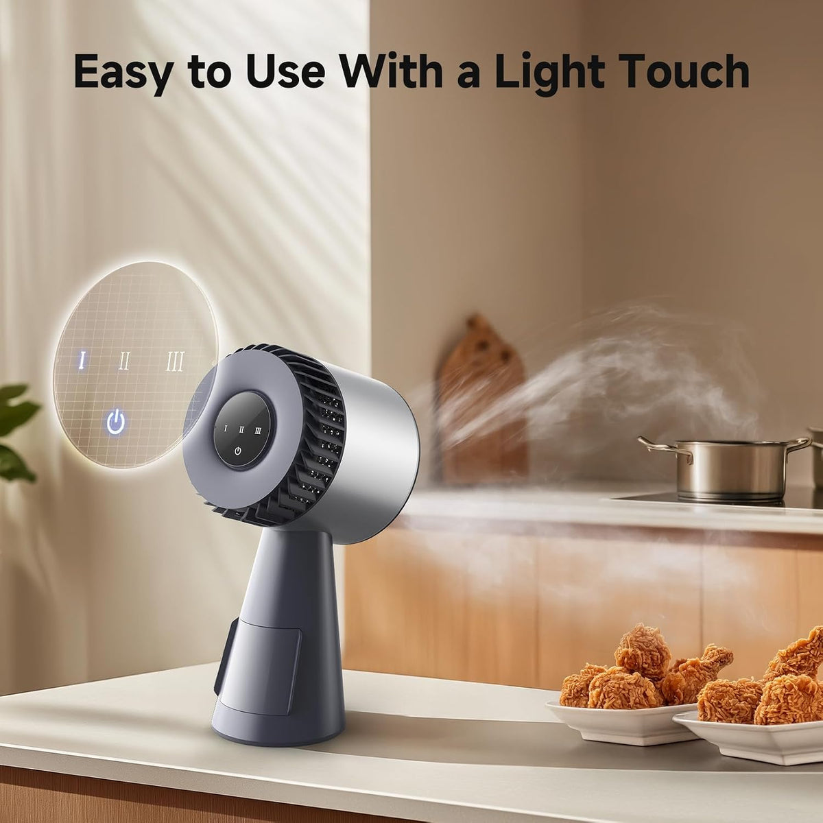 AAOBOSI Mini Cooker Hood, 3 Speed, with Replaceable Filter, Stainless Steel