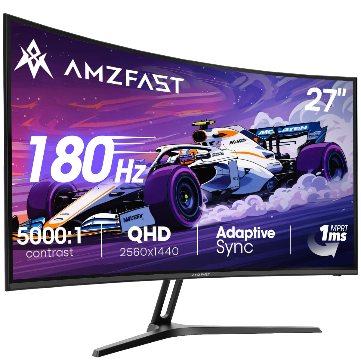 Amzfast 24 Inch 200Hz Gaming Monitor, FHD 1080P Fast IPS, 1ms MPRT, Adaptive Sync, AI-Crosshair, 110% sRGB, HDR, Low Blue Light, HDMI2.0&DP1.4, VESA75x75mm for PC Desktop Laptop PS5 Xbox, G24X1W