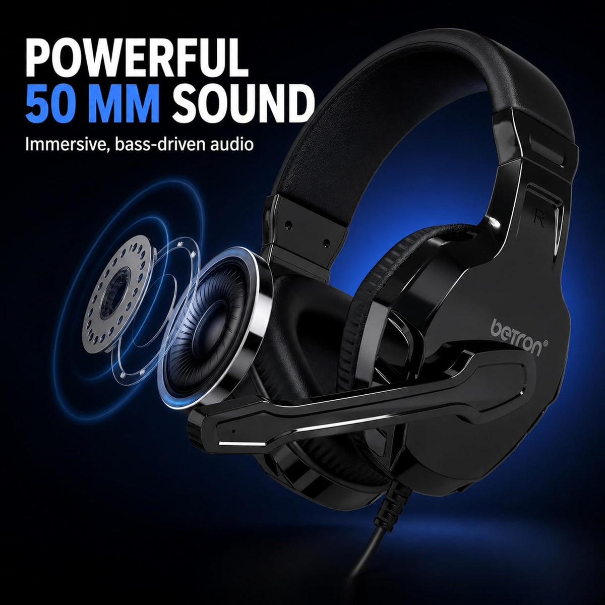 Betron Wired Gaming Headset with Microphone
