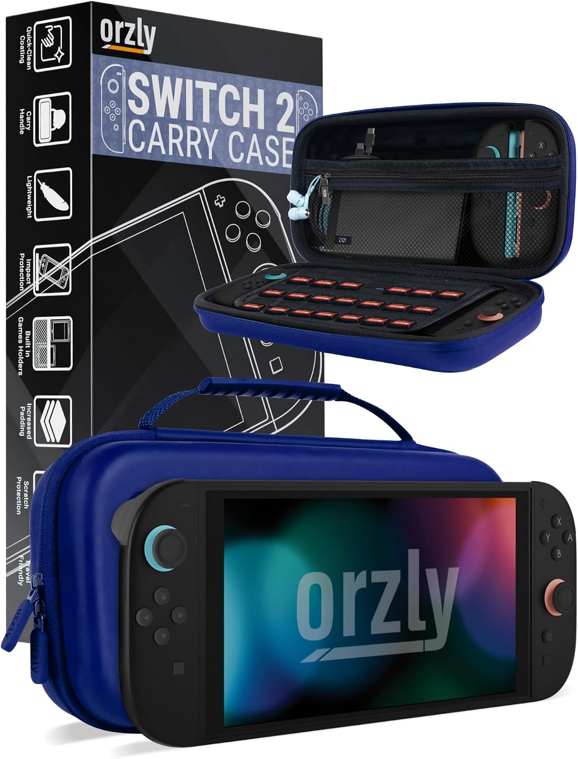 Orzly Carry Case for Nintendo Switch Lite Protective Hard Shell Portable Travel Carry Case with Storage for Accessories & Game Cartridges (Red & White)