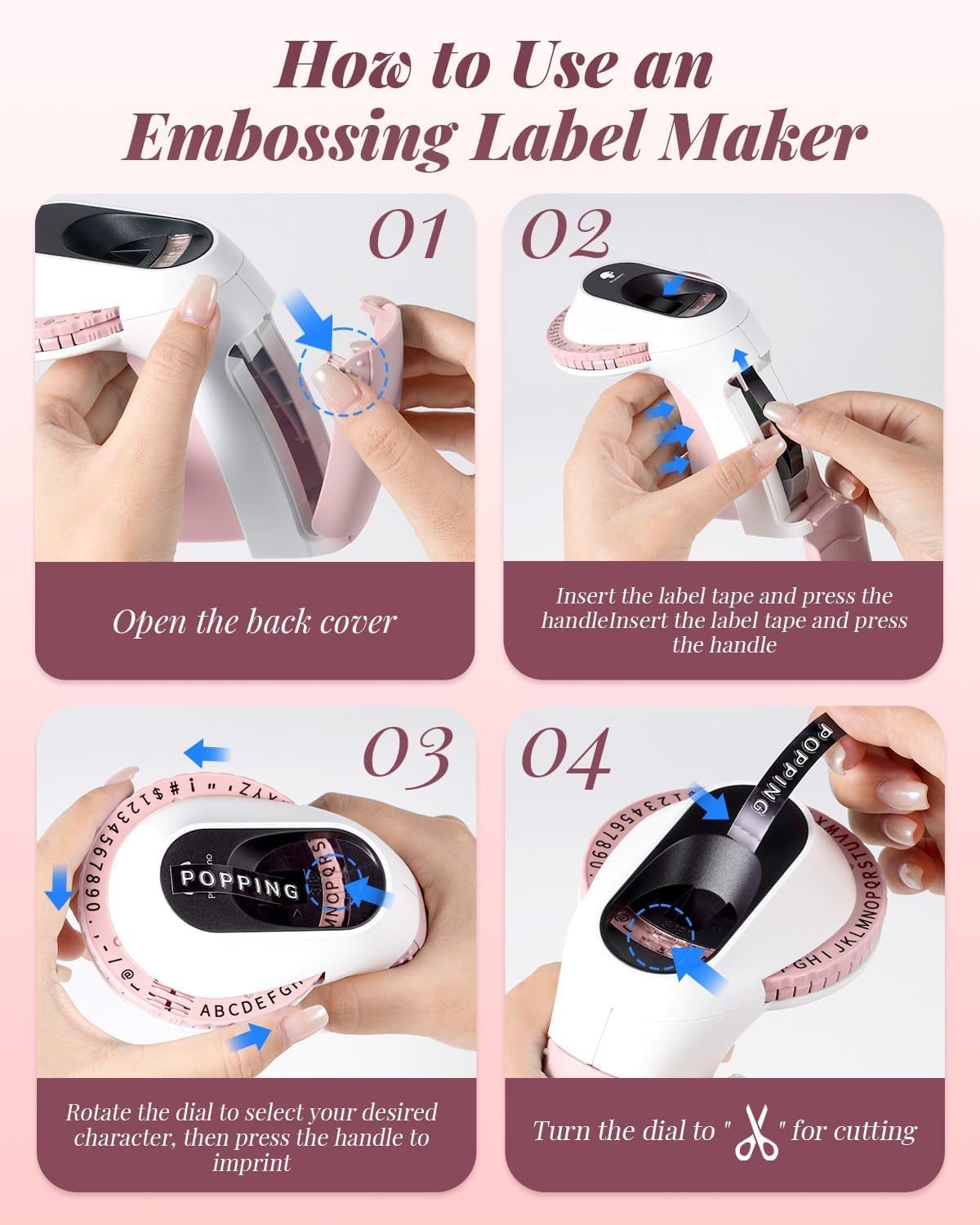 Phomemo Embossing Label Maker,Embossed Label Maker Machine with Tape