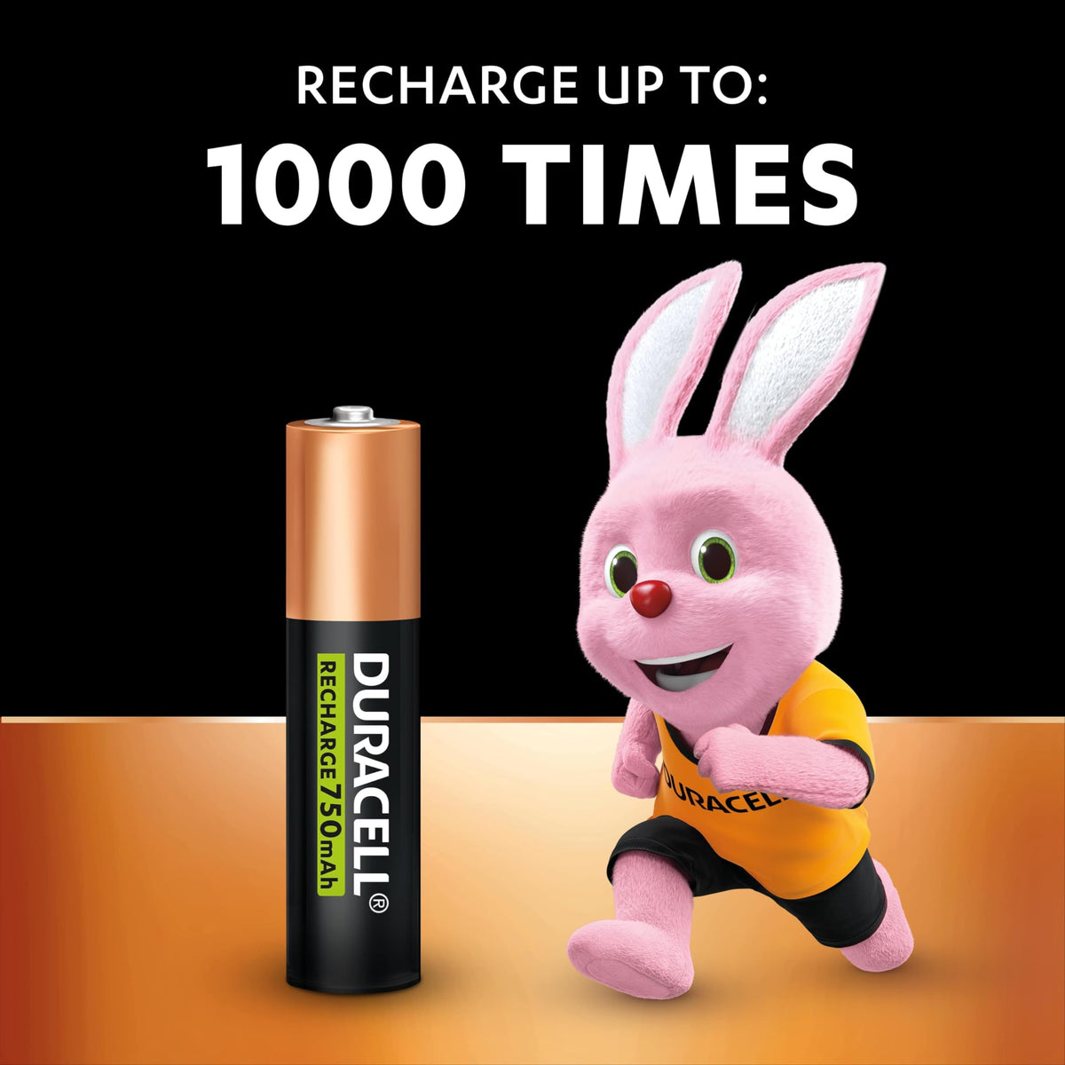 Duracell Rechargeable AAA Batteries (Pack of 4), 900 mAh NiMH, pre-Charged, Our No. 1 Longest Lasting Rechargable Battery with a 0% Plastic 100% Recyclable Packaging