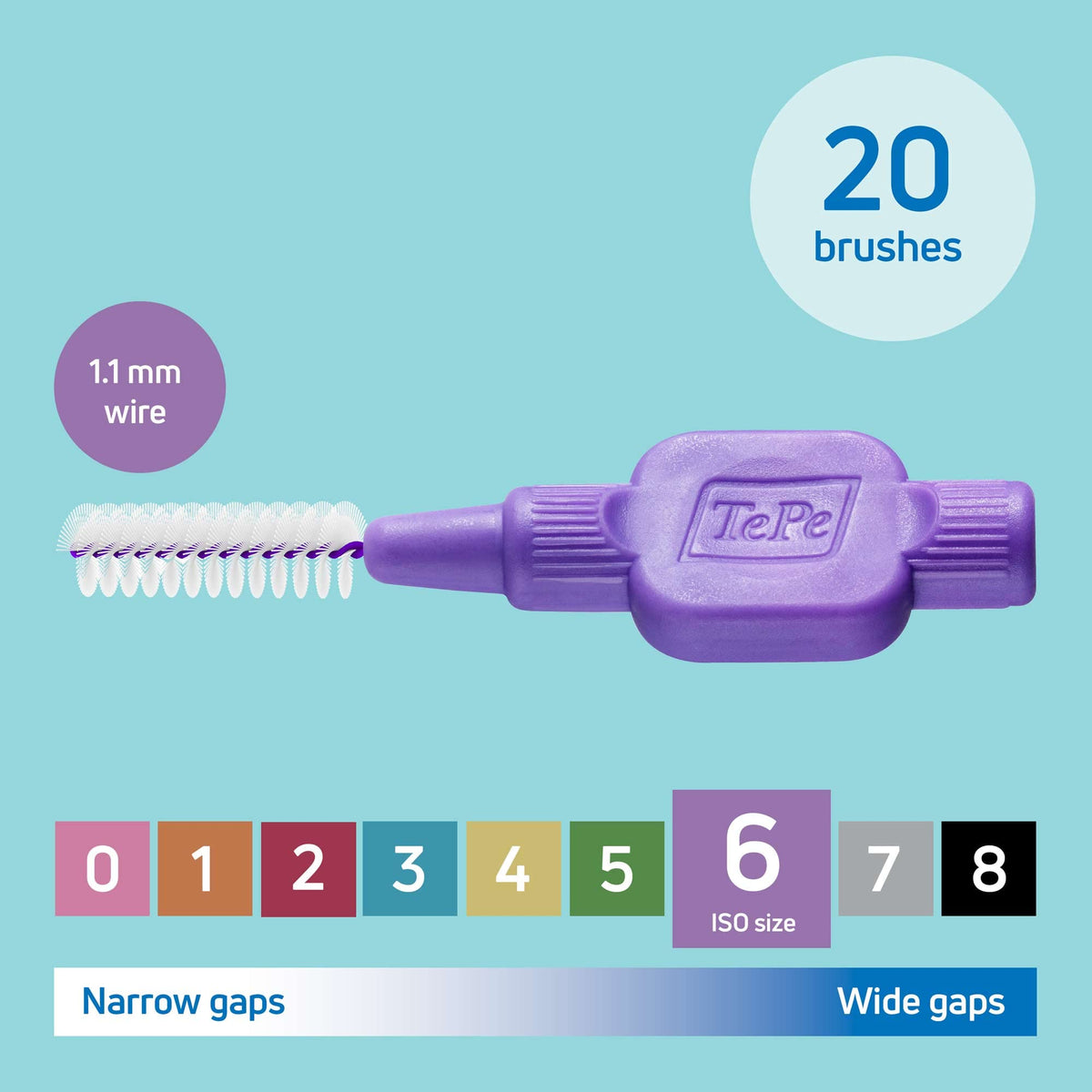 TePe Interdental Brush, Original, Yellow, 0.7mm/ISO 4, 8pcs