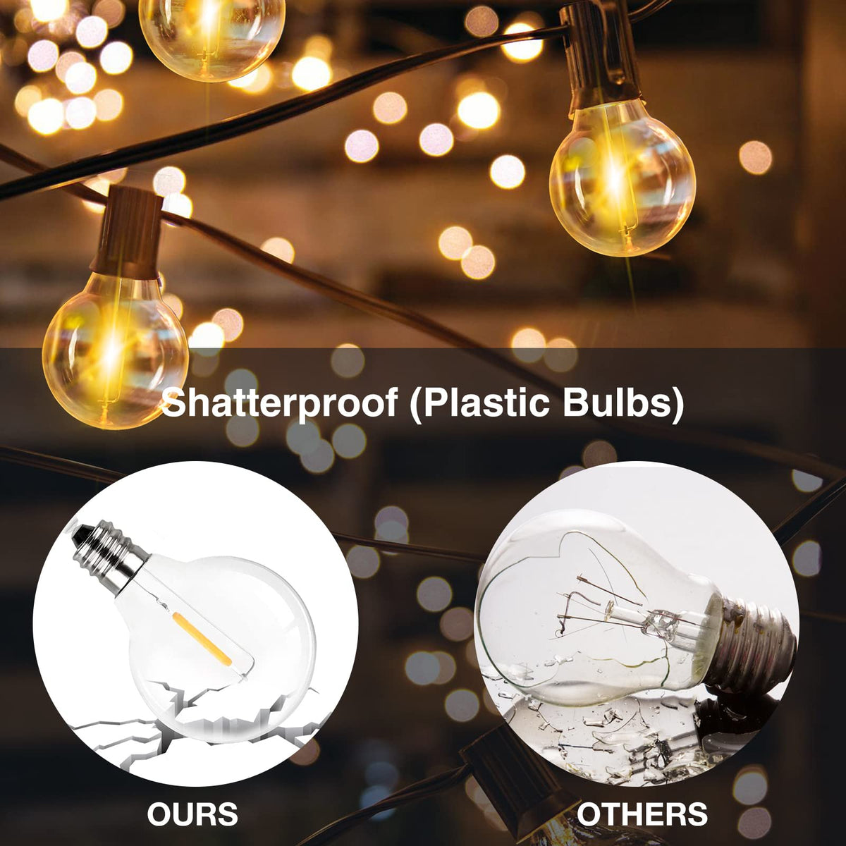GPATIO Garden Lights, 30FT/9M LED Festoon Lights with 16 Shatterproof Bulbs