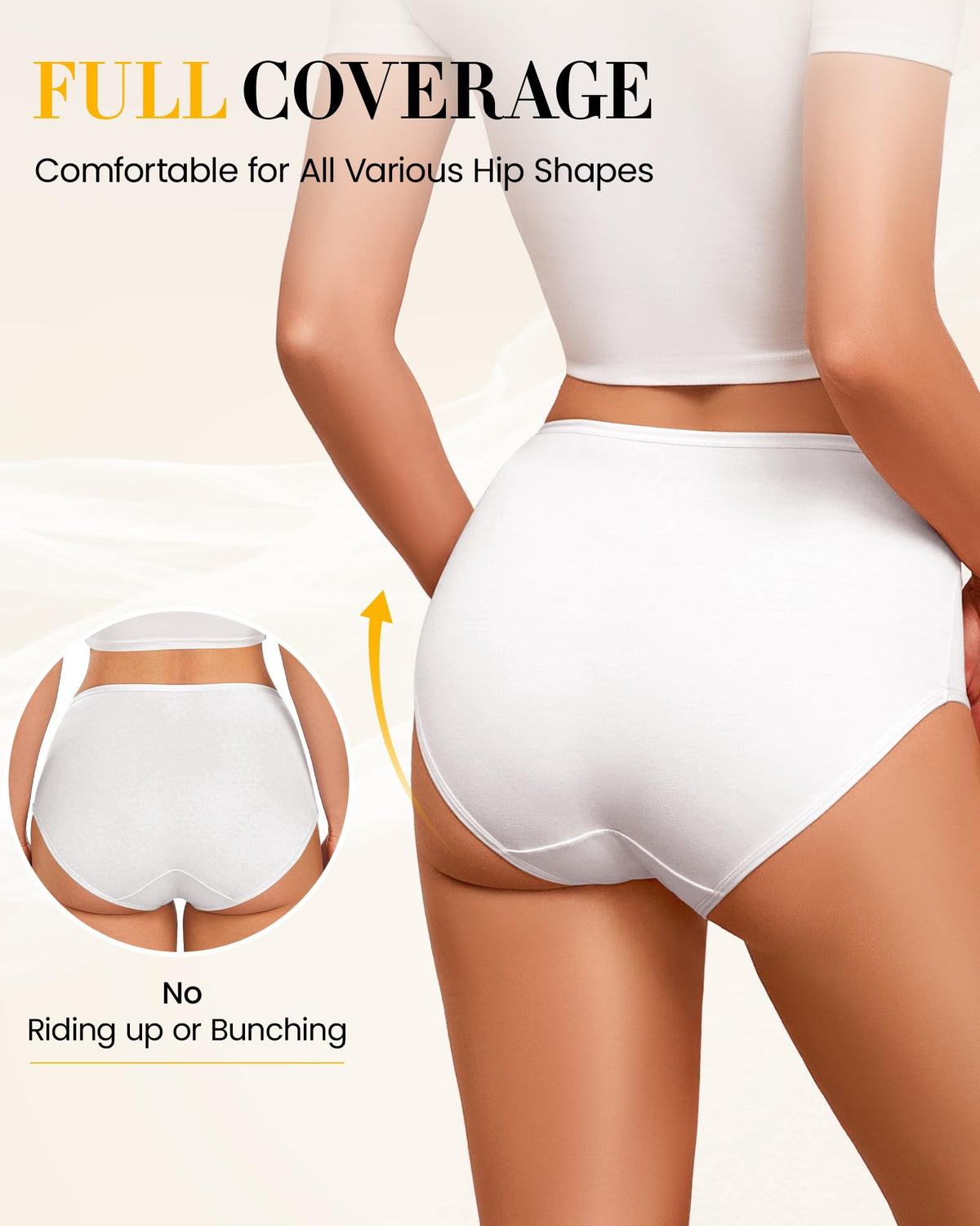 SIMIYA Cotton Underwear Women, High Waisted Knickers for Women Multipack