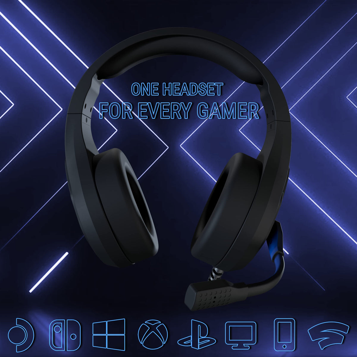 Orzly Gaming Headset for PC and Gaming Consoles compatible with PS5, PS4, XBOX SERIES X | S, XBOX ONE, Nintendo Switch & Steam Deck with noise cancelling mic - RXH-30 Siberia Edition