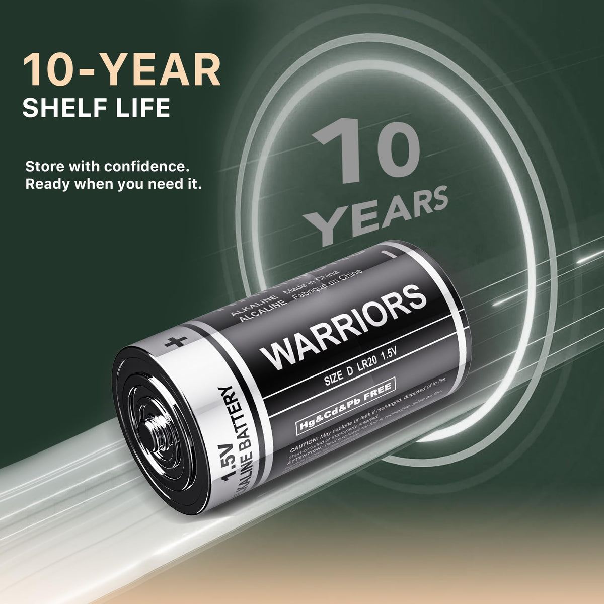 Warriors 2X 9V Alkaline Batteries, 6LR61, Long Lasting Power