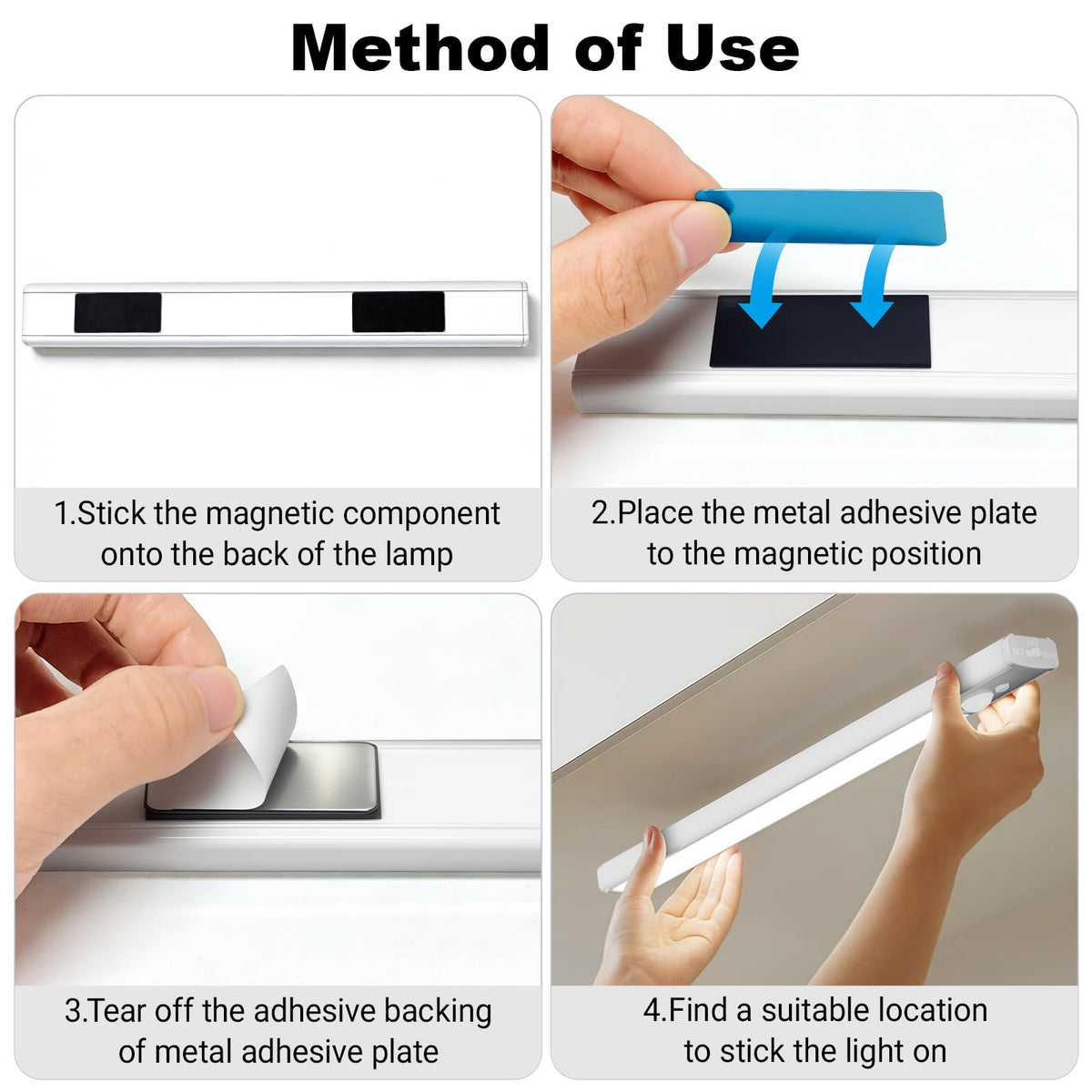 daphomeu 5 Pack Rechargeable Under Cupboard Kitchen Lights, 20CM Dimmable Warm Cabinet Light, LED Motion Sensor Lights Indoor, Magnetic Stick Light for Kitchen Shelf Stairs Wardrobe