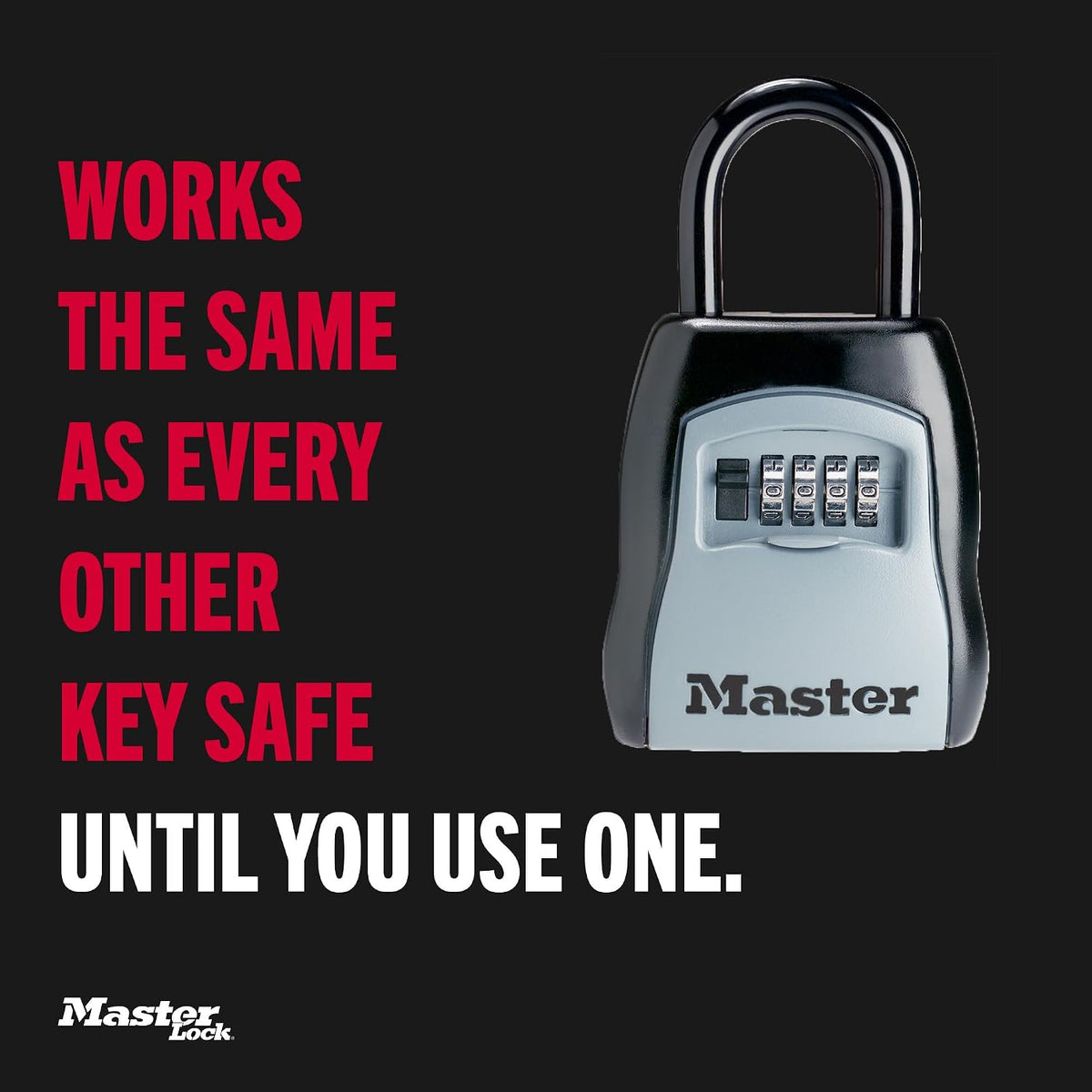 MASTER LOCK Portable Key Safe with Shackle, Medium 90 x 157 x 40 mm, Outdoor, for Home Office Industries Vehicles