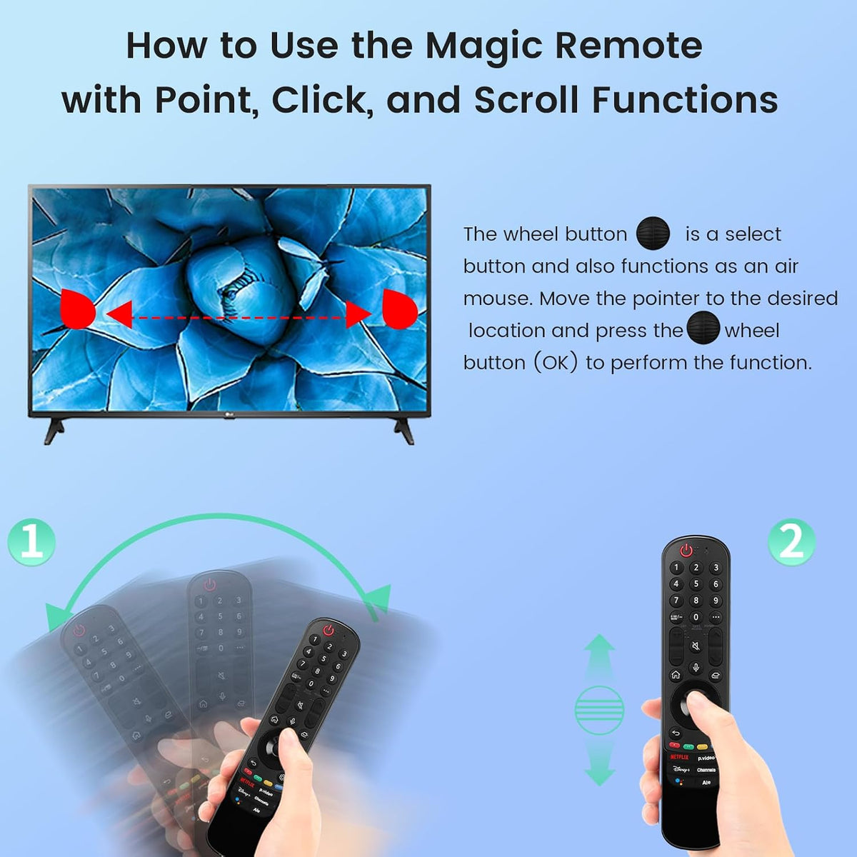 for-LG-Magic-Remote, Gvirtue Solar Voice Remote Control for-LG-Smart TV