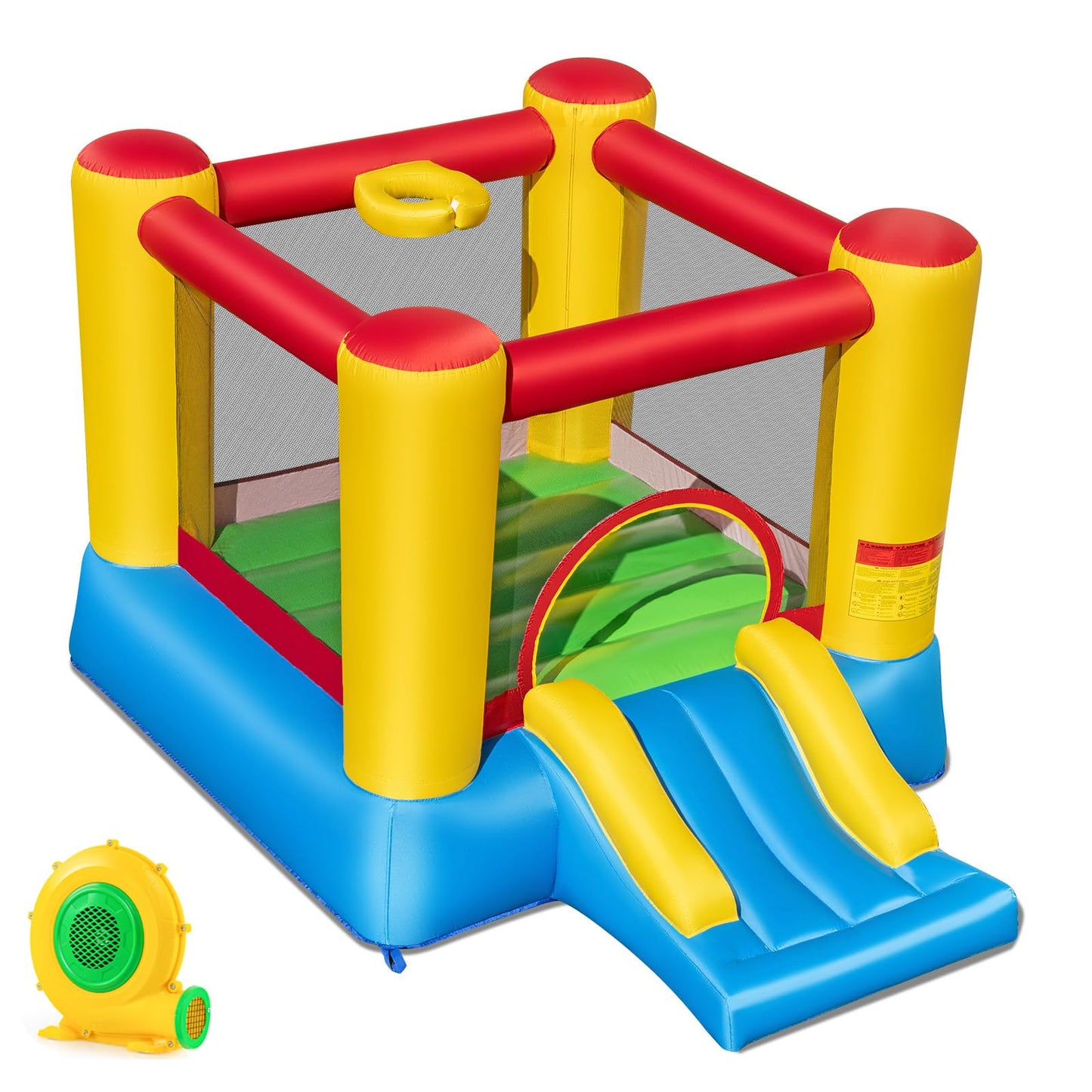 Maxmass Kids Inflatable Bouncy Castle with Slide & Basketball Hoop — 297x203x189cm | Ages 6-14