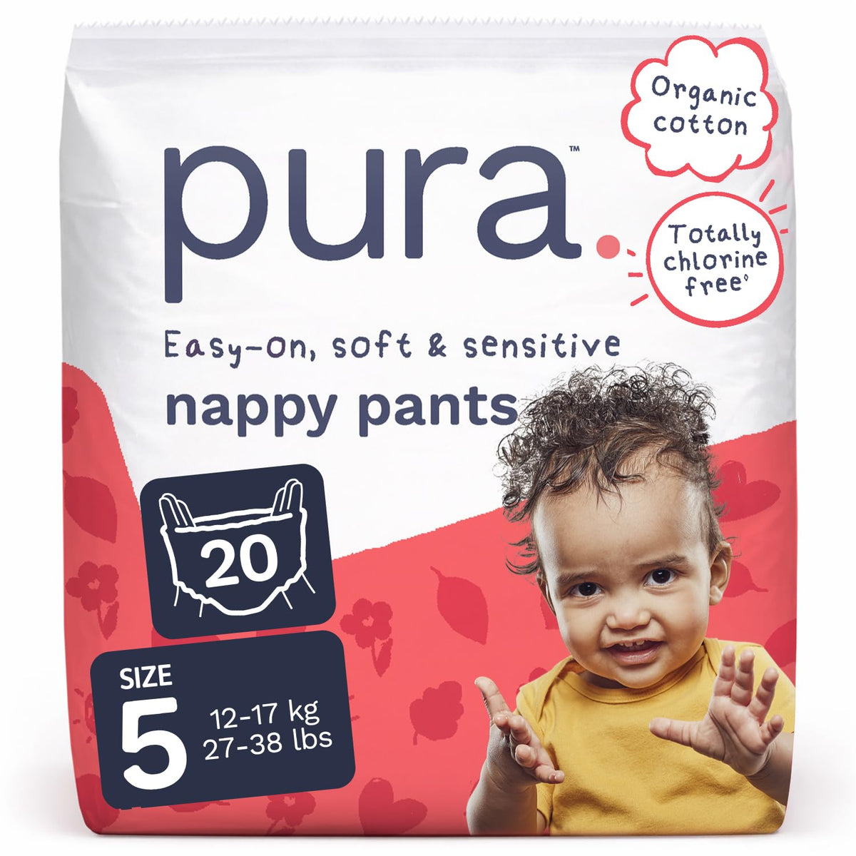 Pura Nappy Pants Size 9 (22kg+) 45 Count Sensitive Skin