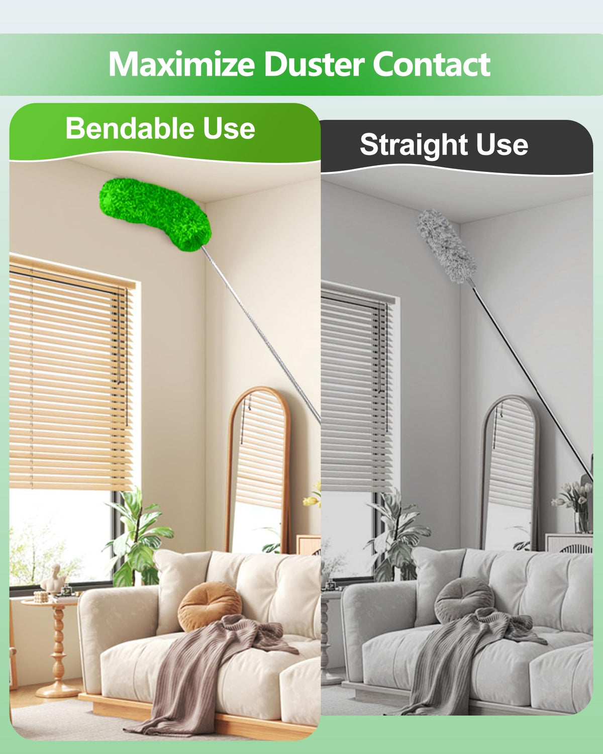 Fogray 2026 Upgraded 240cm Extendable Feather Duster with Soft Silicone Cap