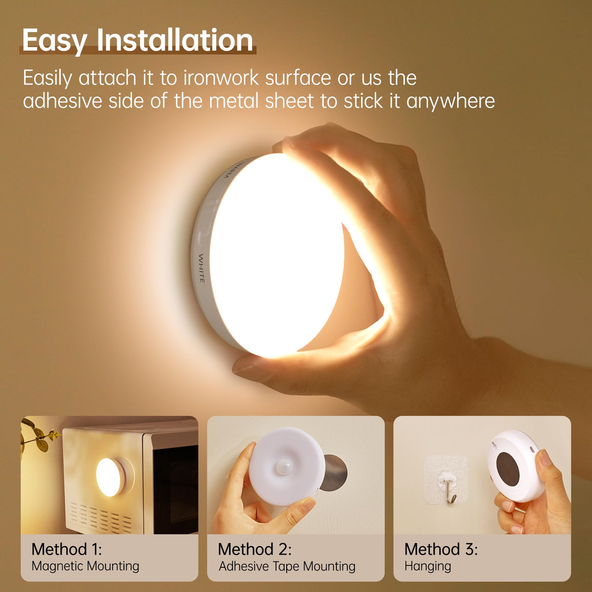 Homelist Motion Sensor Lights Indoor, Rechargeable Night Light, 6 Pack