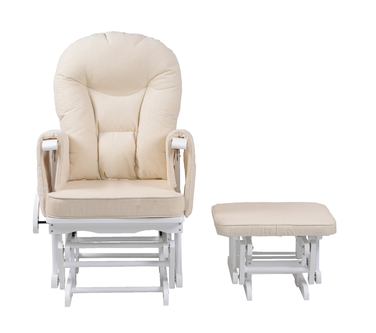 Kidzmotion Sereno Nursing Glider maternity rocking chair with glide lock and footstool … (White)